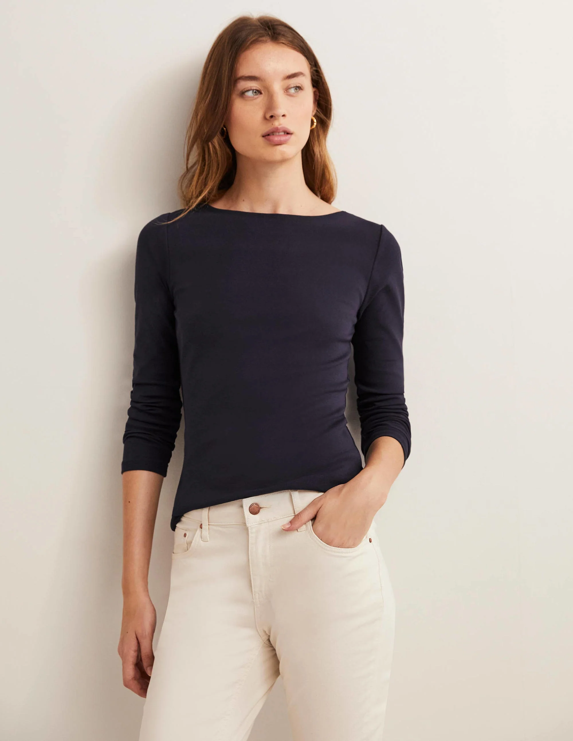 Essential Boatneck Top-Navy - Image 4