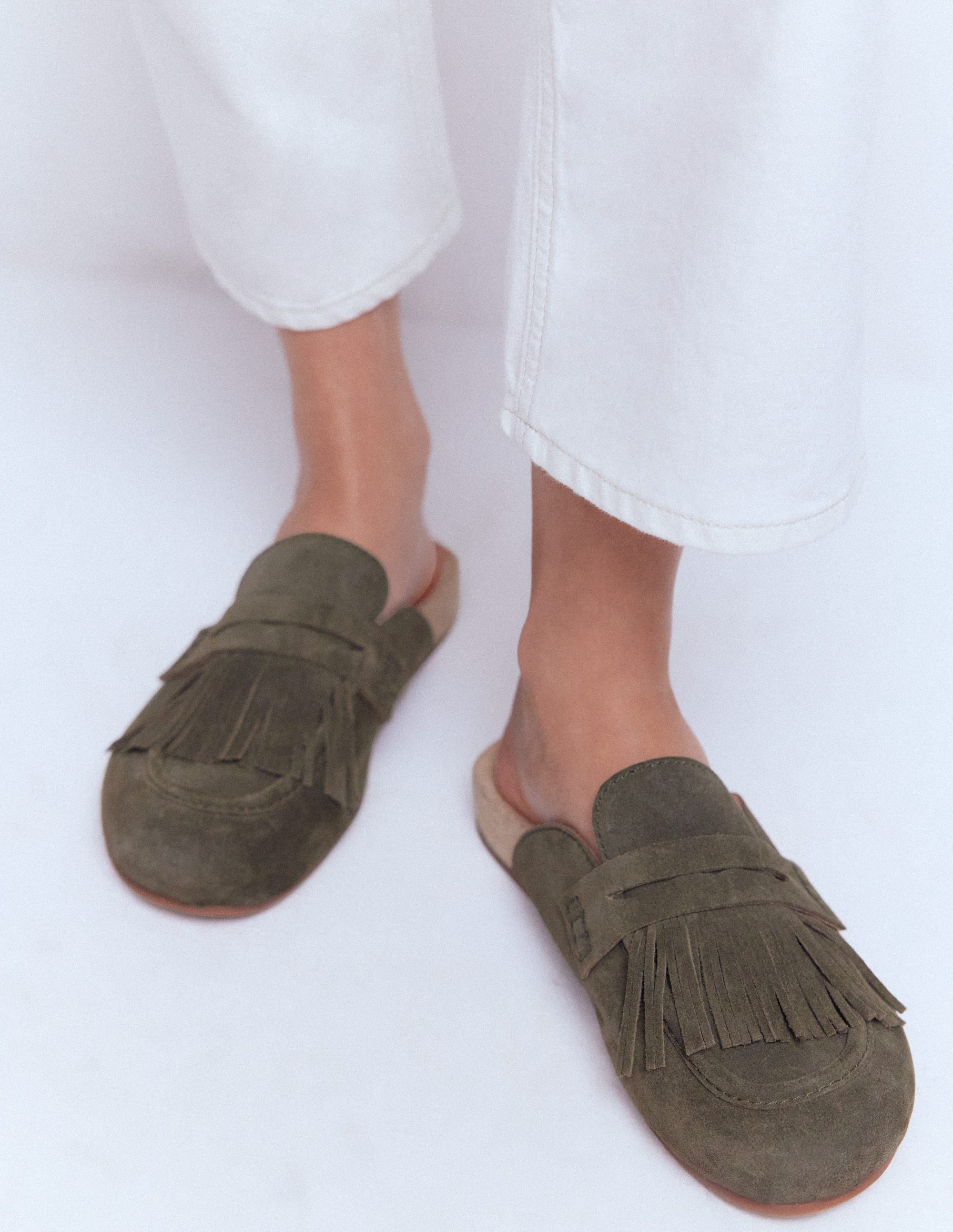 Etta Ghillie Mule Clogs-Deep Olive - Image 2