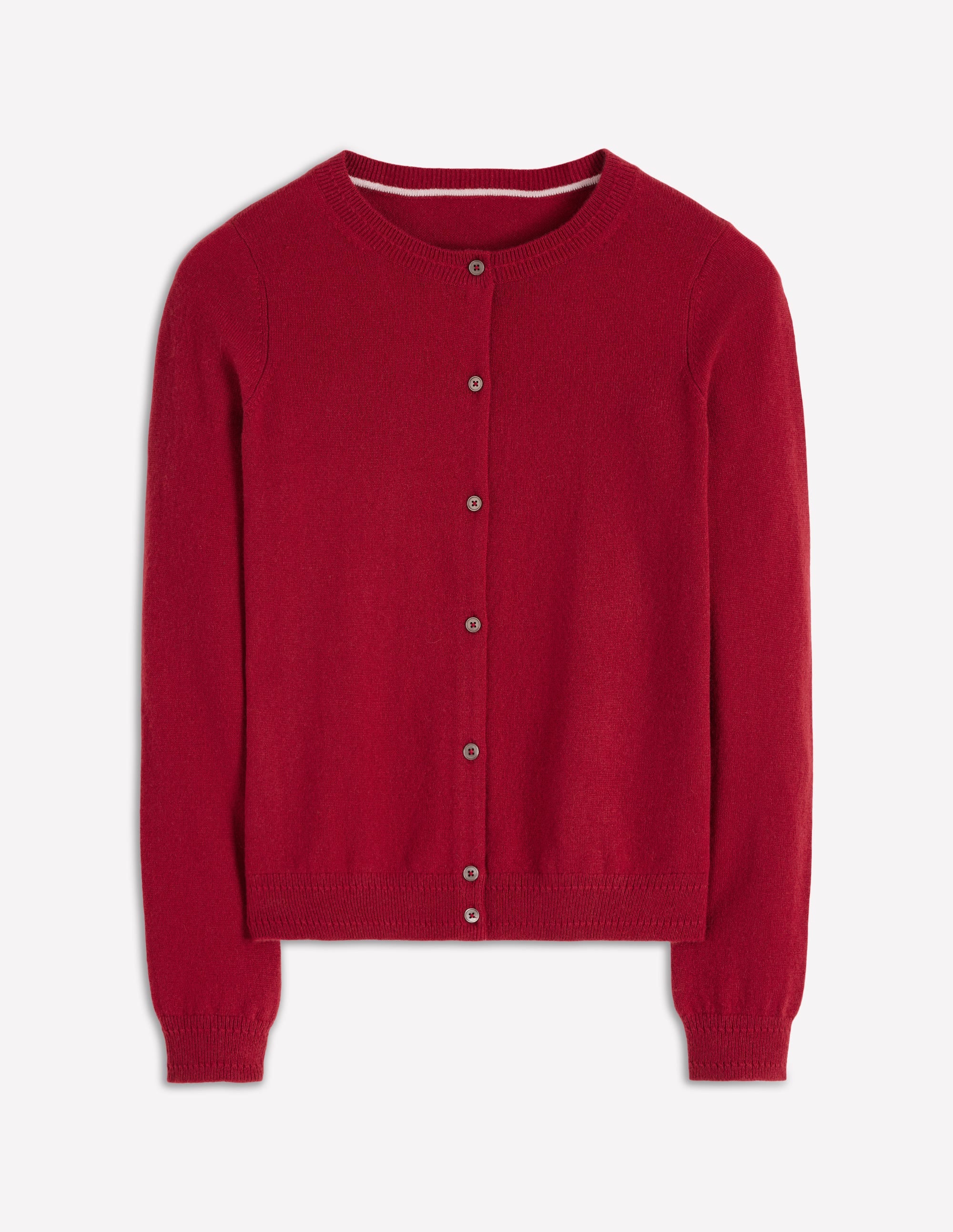 Eva Cashmere Crew Cardigan-Red Liquorice - Image 6