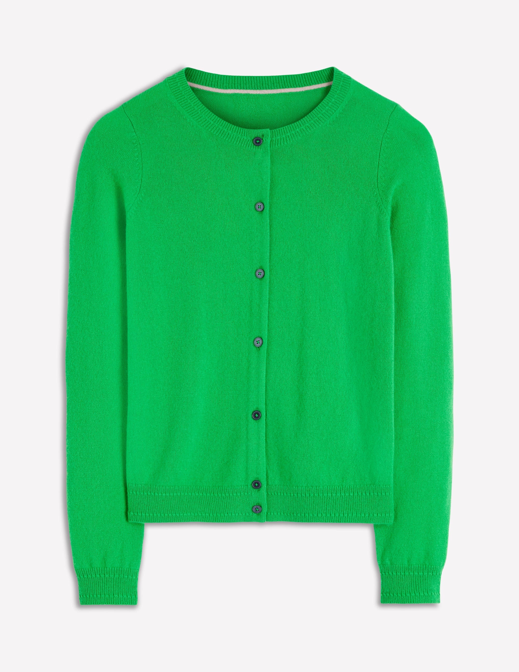 Eva Cashmere Crew Cardigan-Sapling Green - Image 5