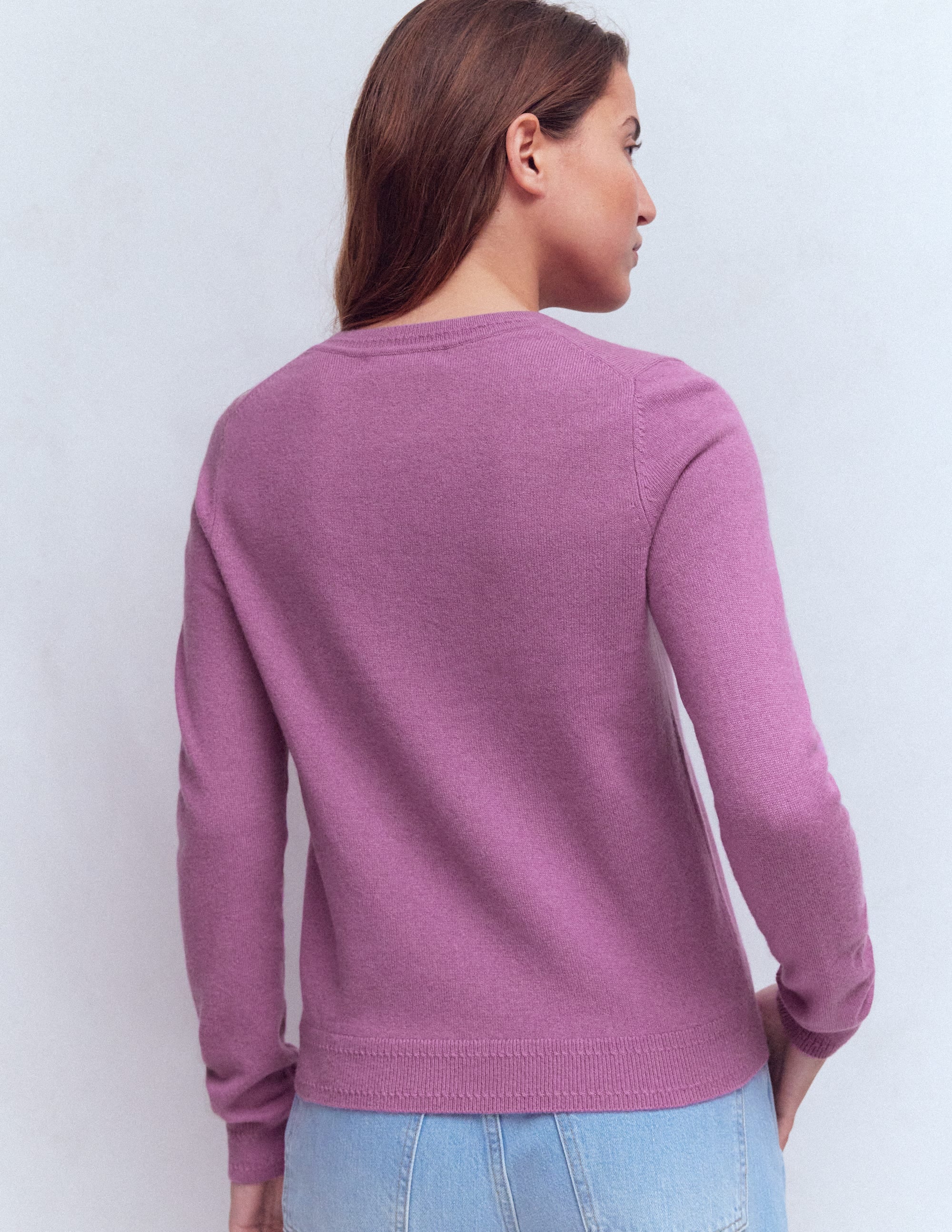 Eva Cashmere Crew Neck Jumper-Clover Purple - Image 4