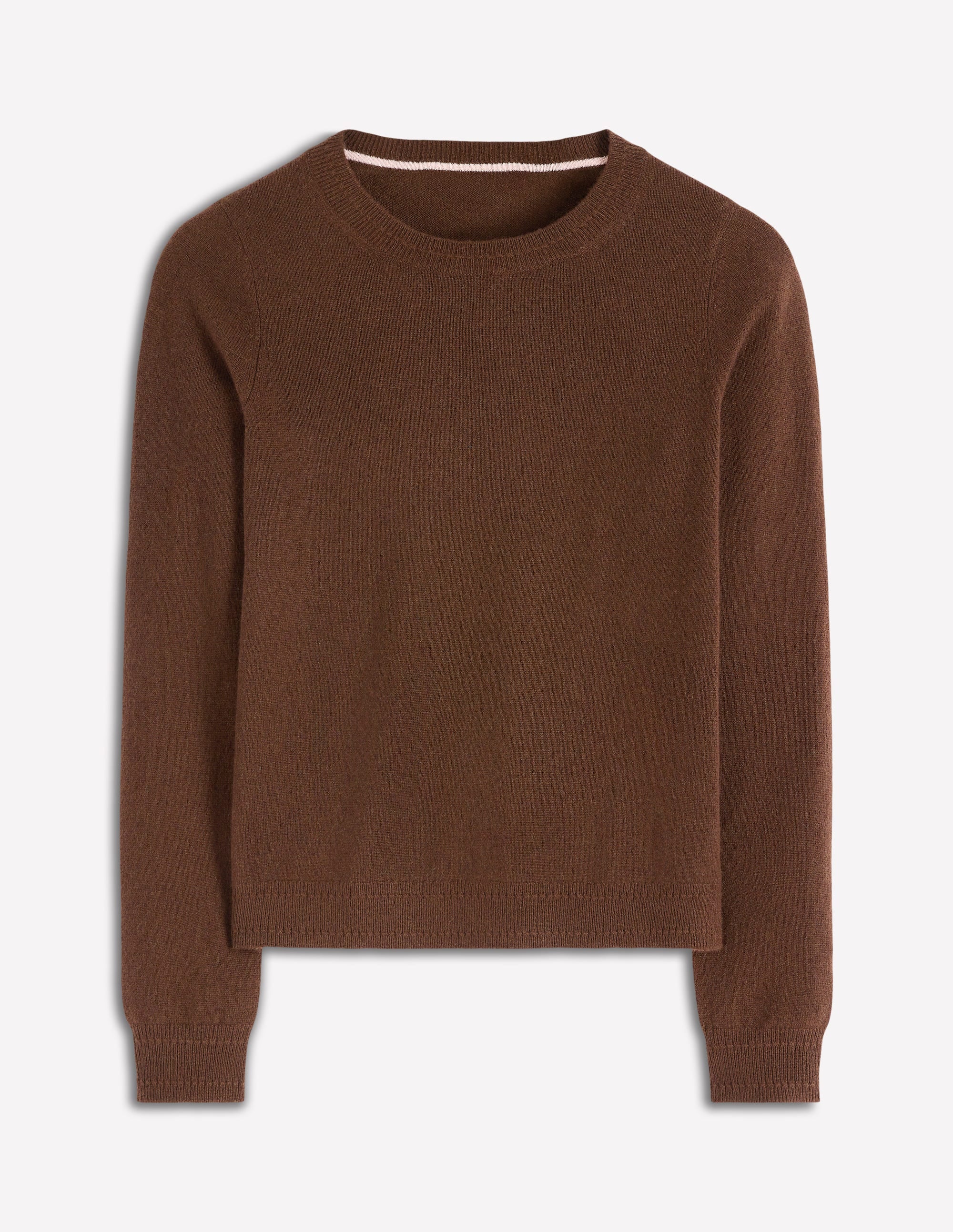Eva Cashmere Crew Neck Jumper-Mocha - Image 5