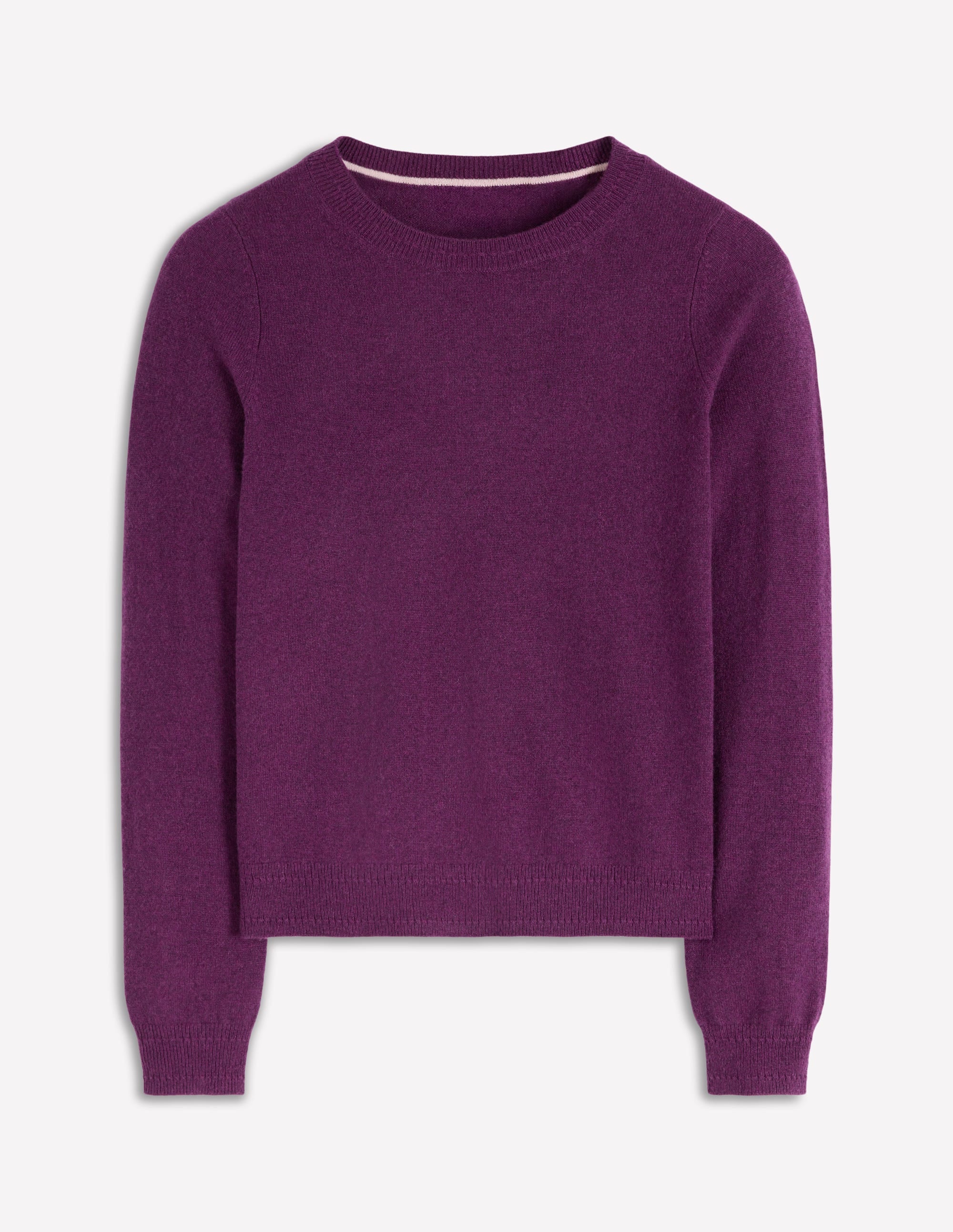 Eva Cashmere Crew Neck Jumper-Plum Melange - Image 6
