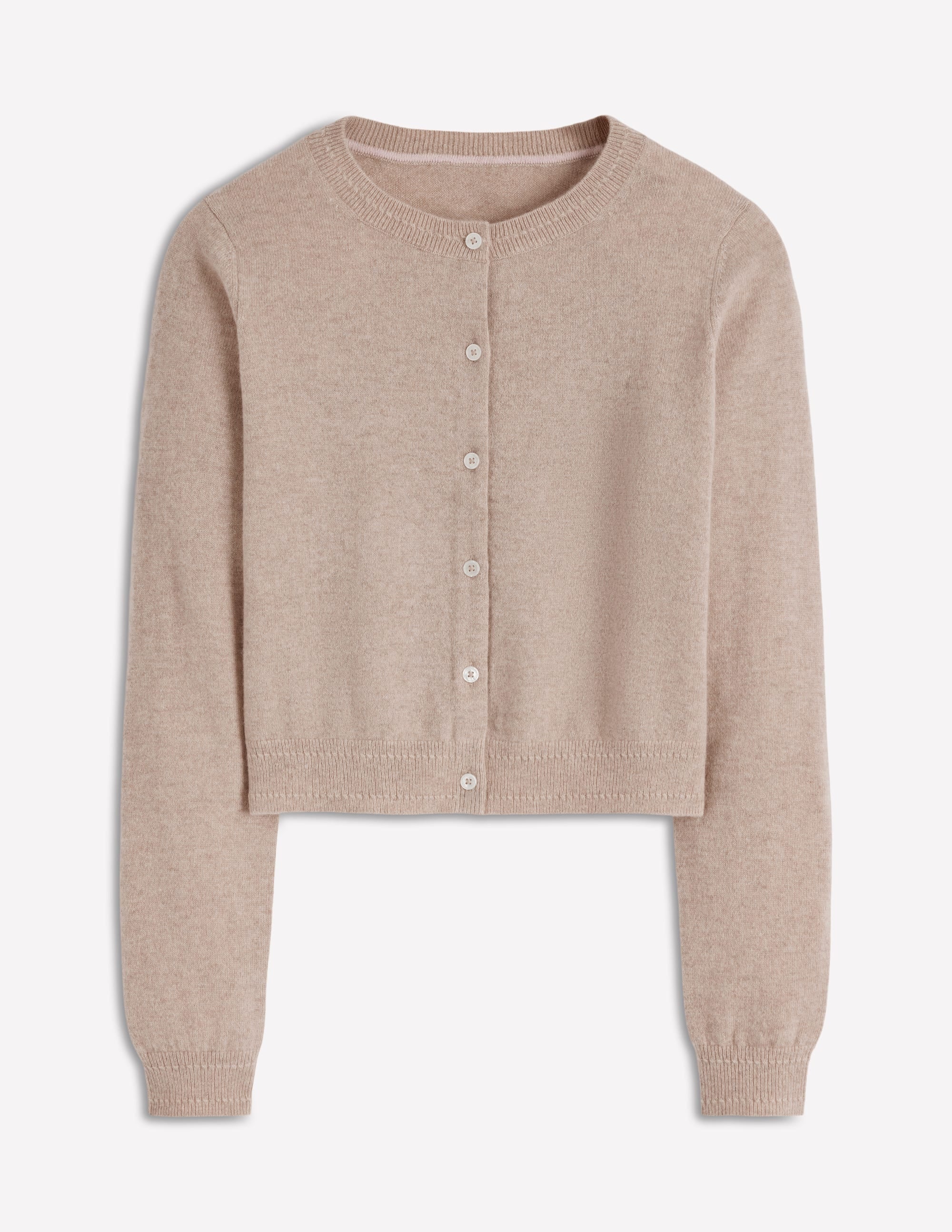 Eva Cashmere Cropped Cardigan-Chinchilla Melange - Image 5