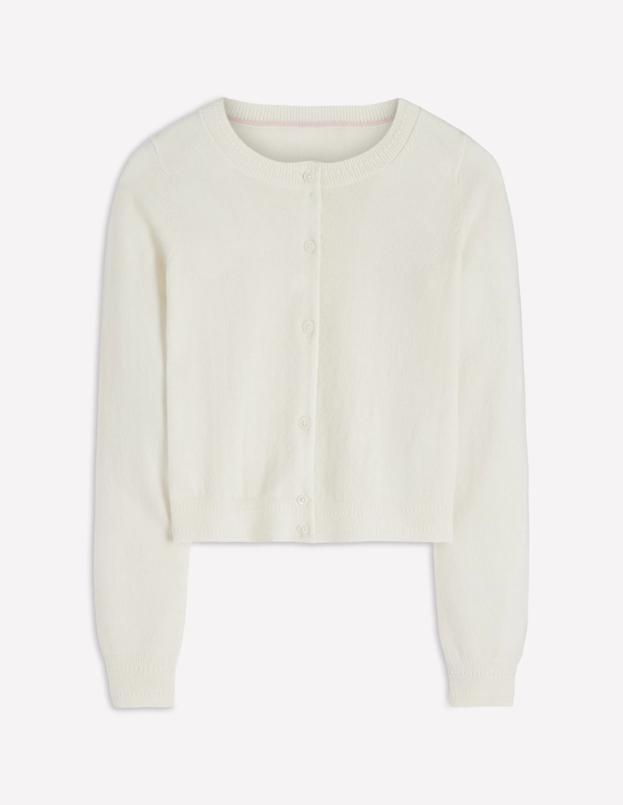 Eva Cashmere Cropped Cardigan-Warm Ivory - Image 5