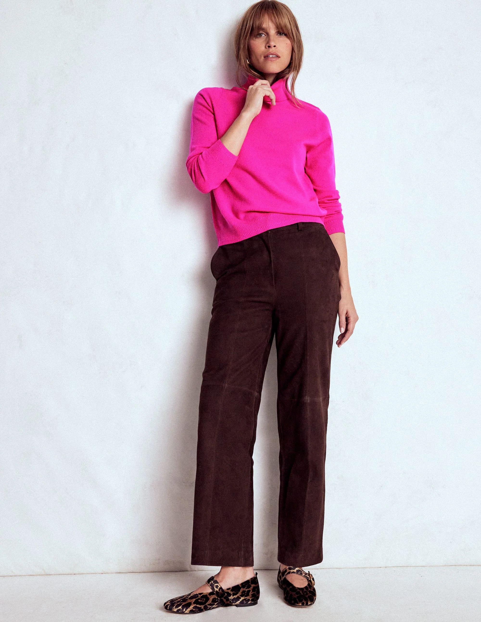 Eva Cashmere Roll Neck Jumper-Pop Pansy - Image 4