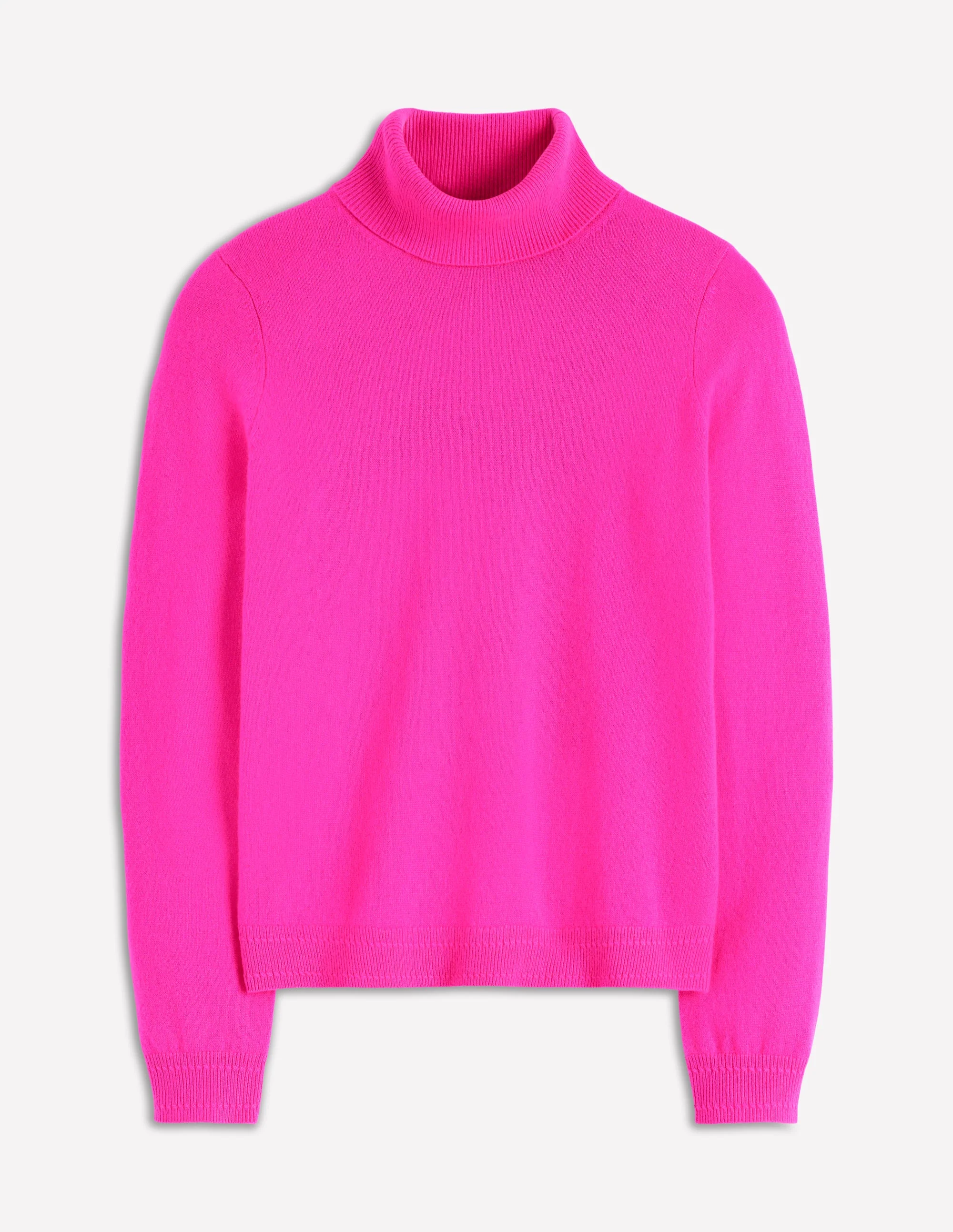 Eva Cashmere Roll Neck Jumper-Pop Pansy - Image 5