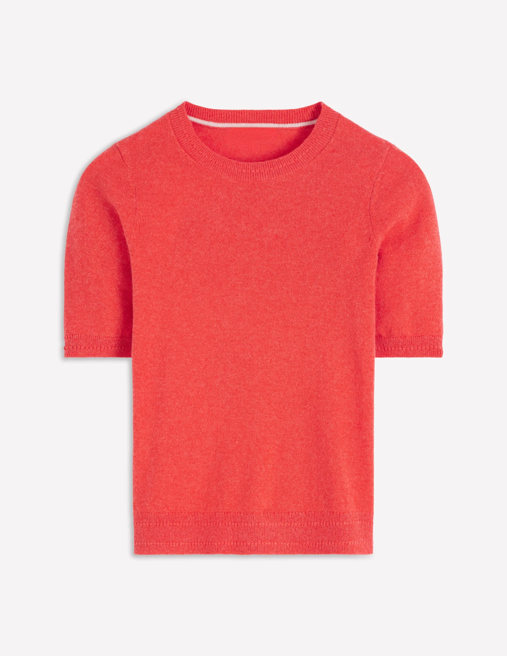 Eva Cashmere T-Shirt-Fiery Orange Melange - Image 5