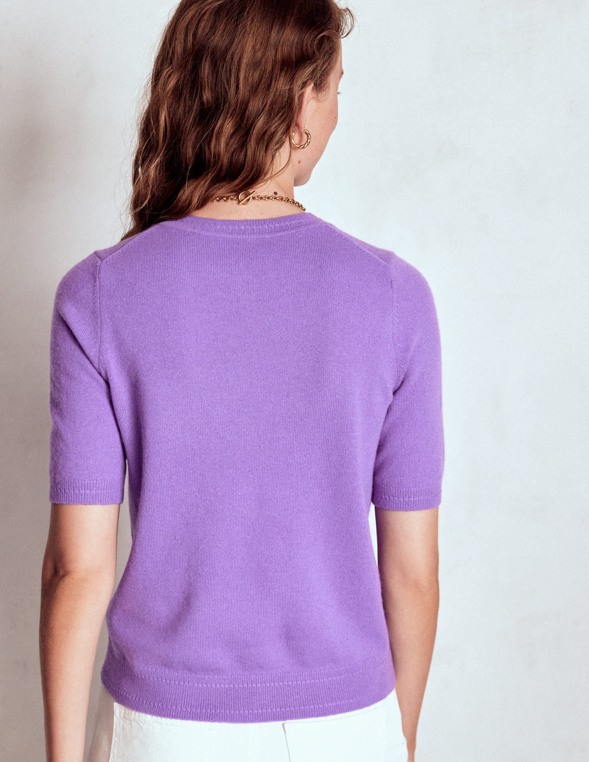 Eva Cashmere T-Shirt-Purple Topaz - Image 3