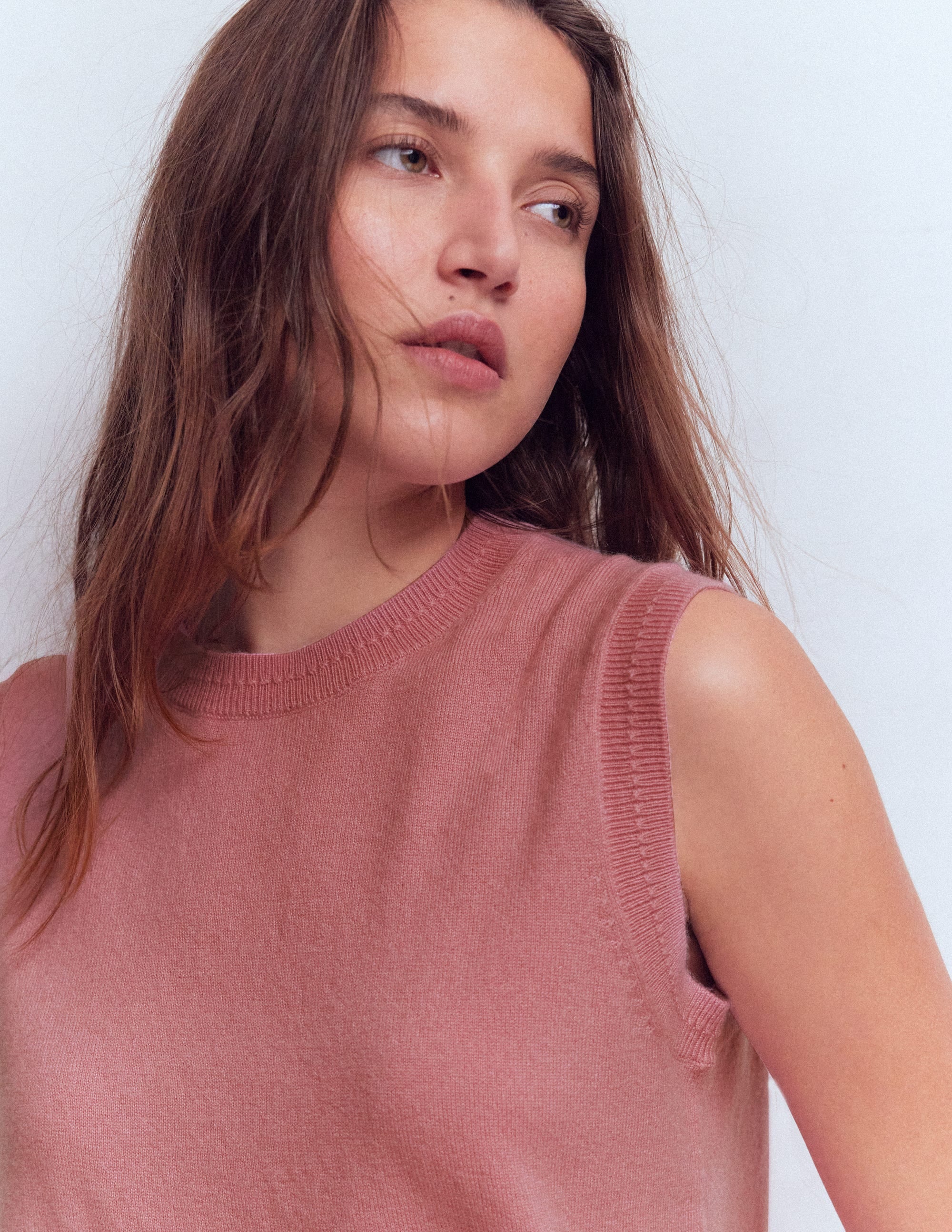 Eva Cashmere Tank-Camelia Pink - Image 2