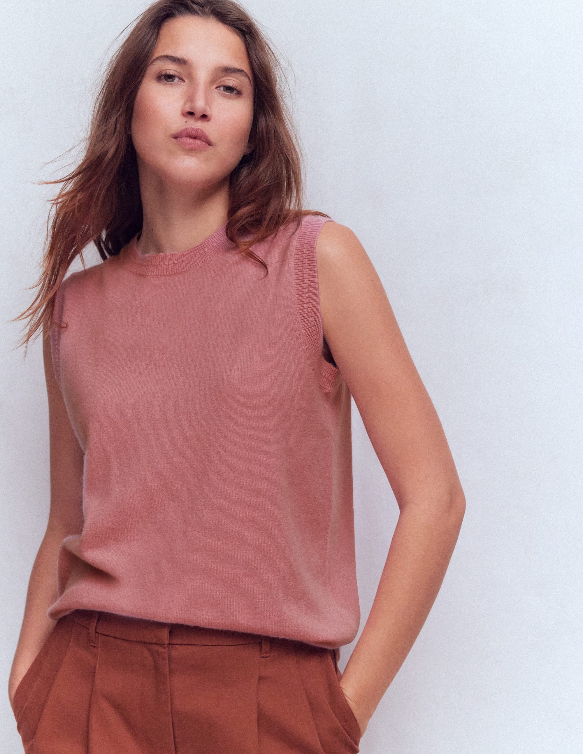 Eva Cashmere Tank-Camelia Pink - Image 5