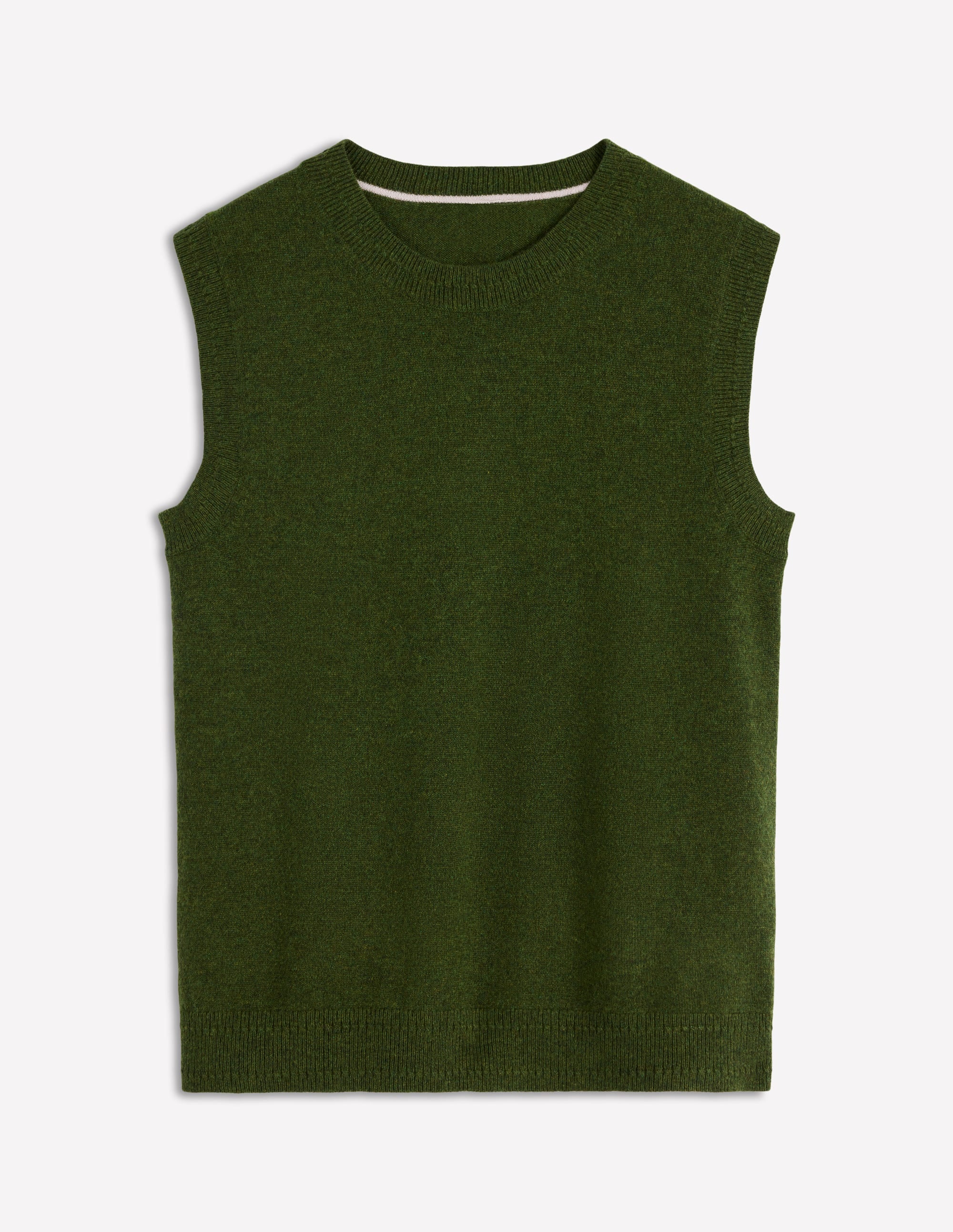 Eva Cashmere Tank-Leaf Green Melange - Image 6