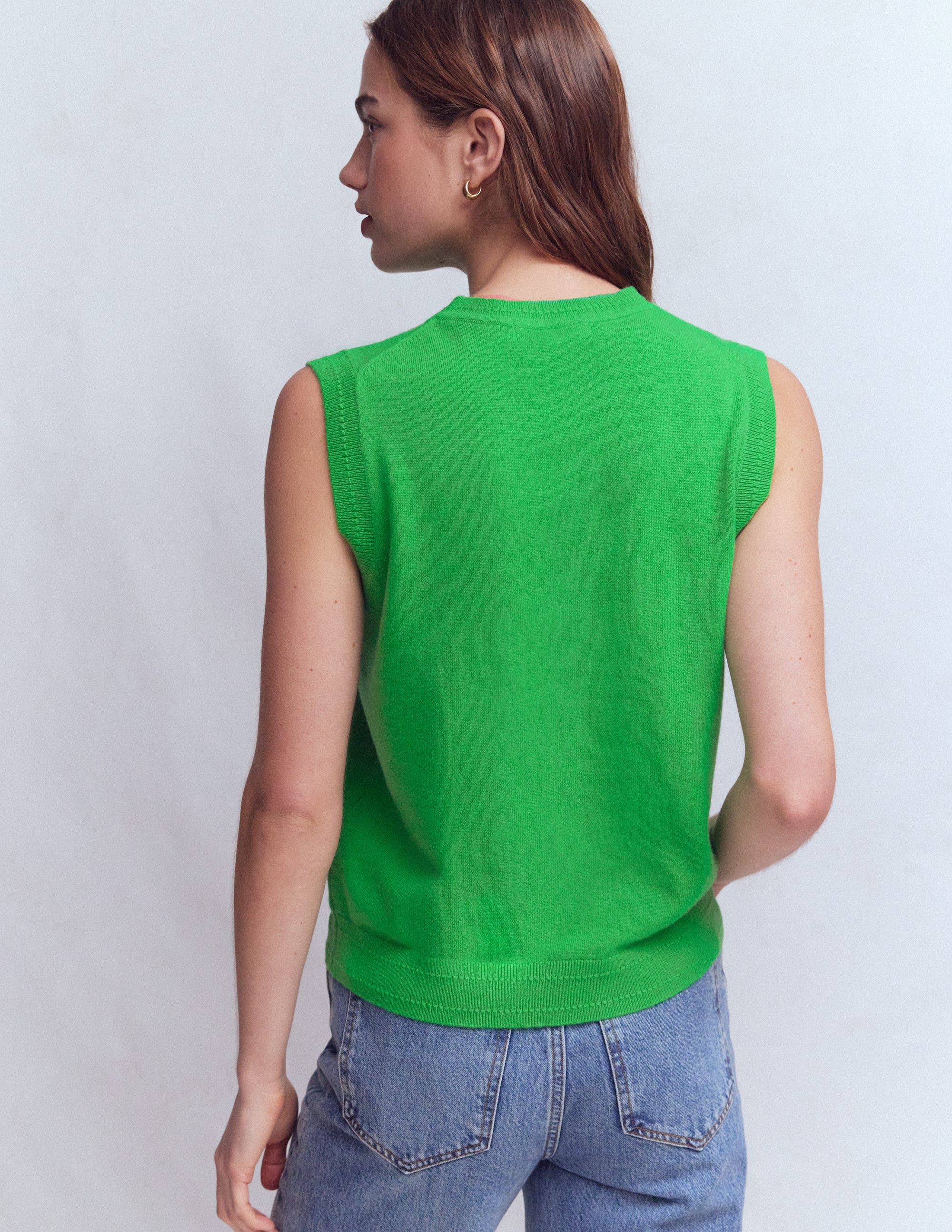 Eva Cashmere Tank-Sapling Green - Image 3