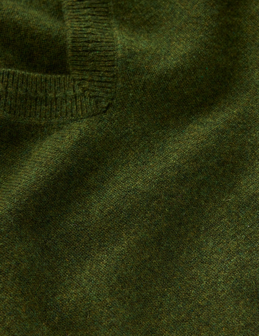 Eva Cashmere V-neck Jumper-Leaf Green Melange - Image 5