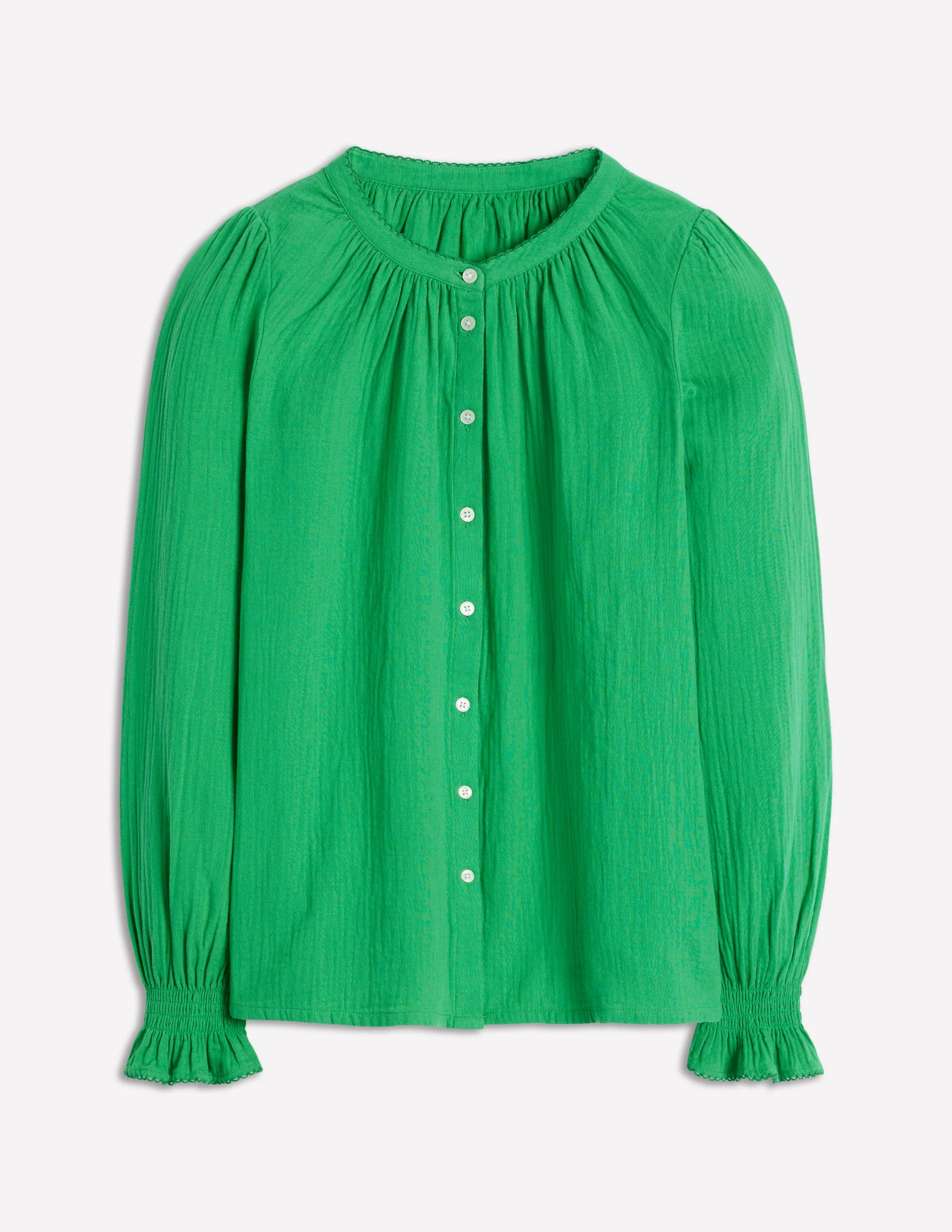 Evie Double Cloth Top-Sapling Green - Image 5