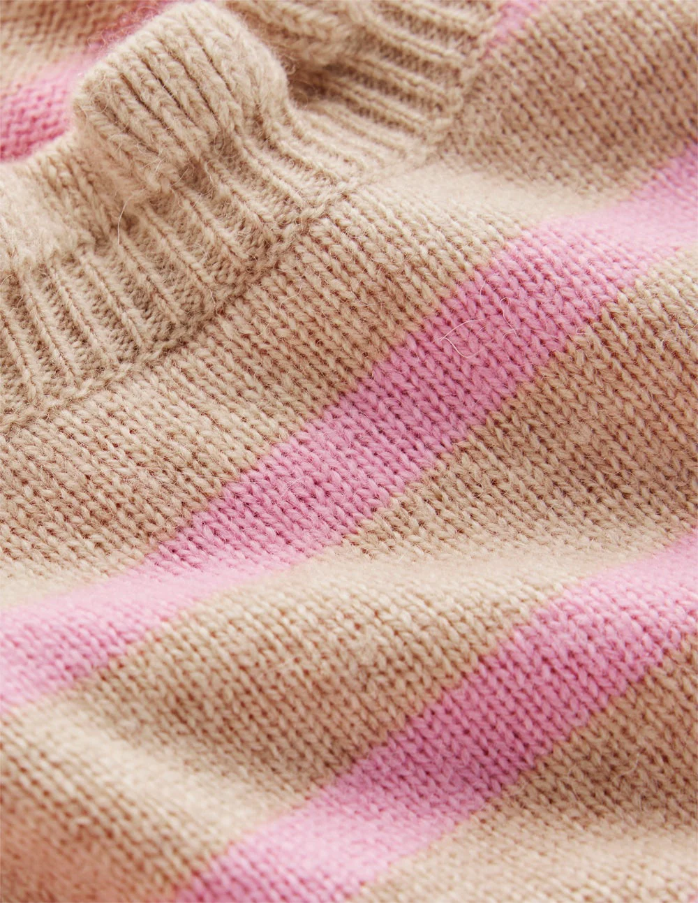 Fae Fair Isle Frilled Jumper-Camel, Pink Stripe - Image 9