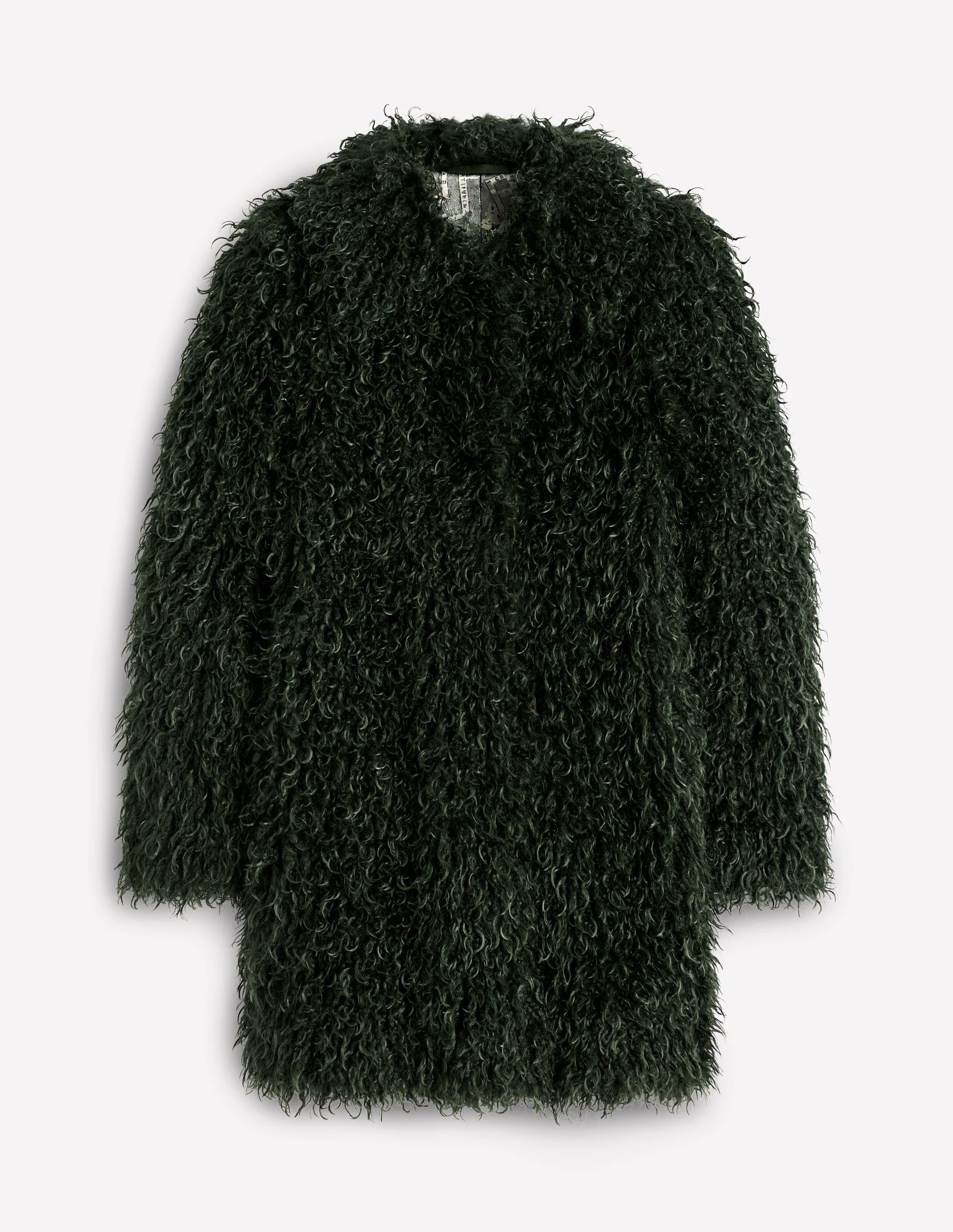 Faux Fur Coat-Kale Leaf, Faux Fur - Image 6