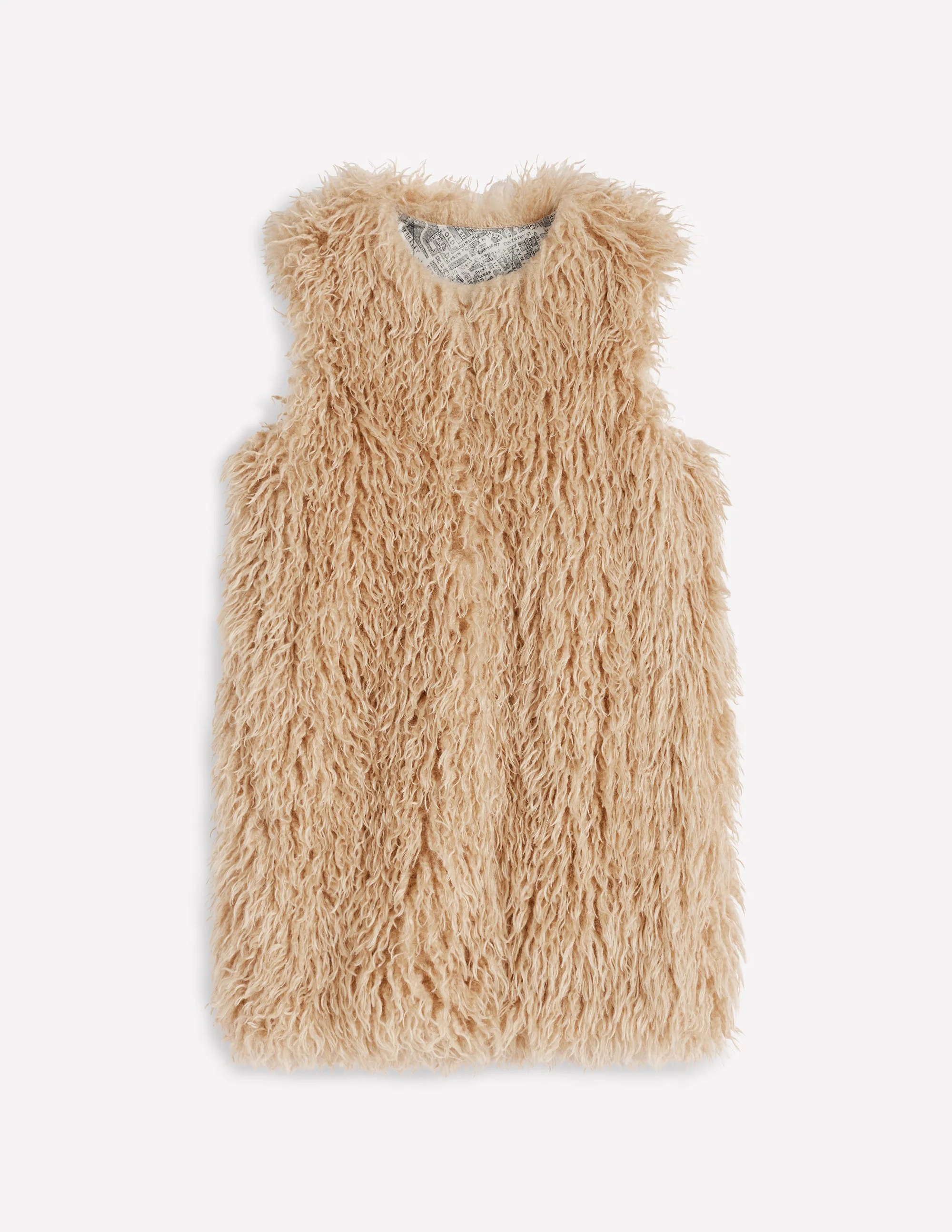 Faux Fur Long Gilet-Sand Dune, Fur - Image 8