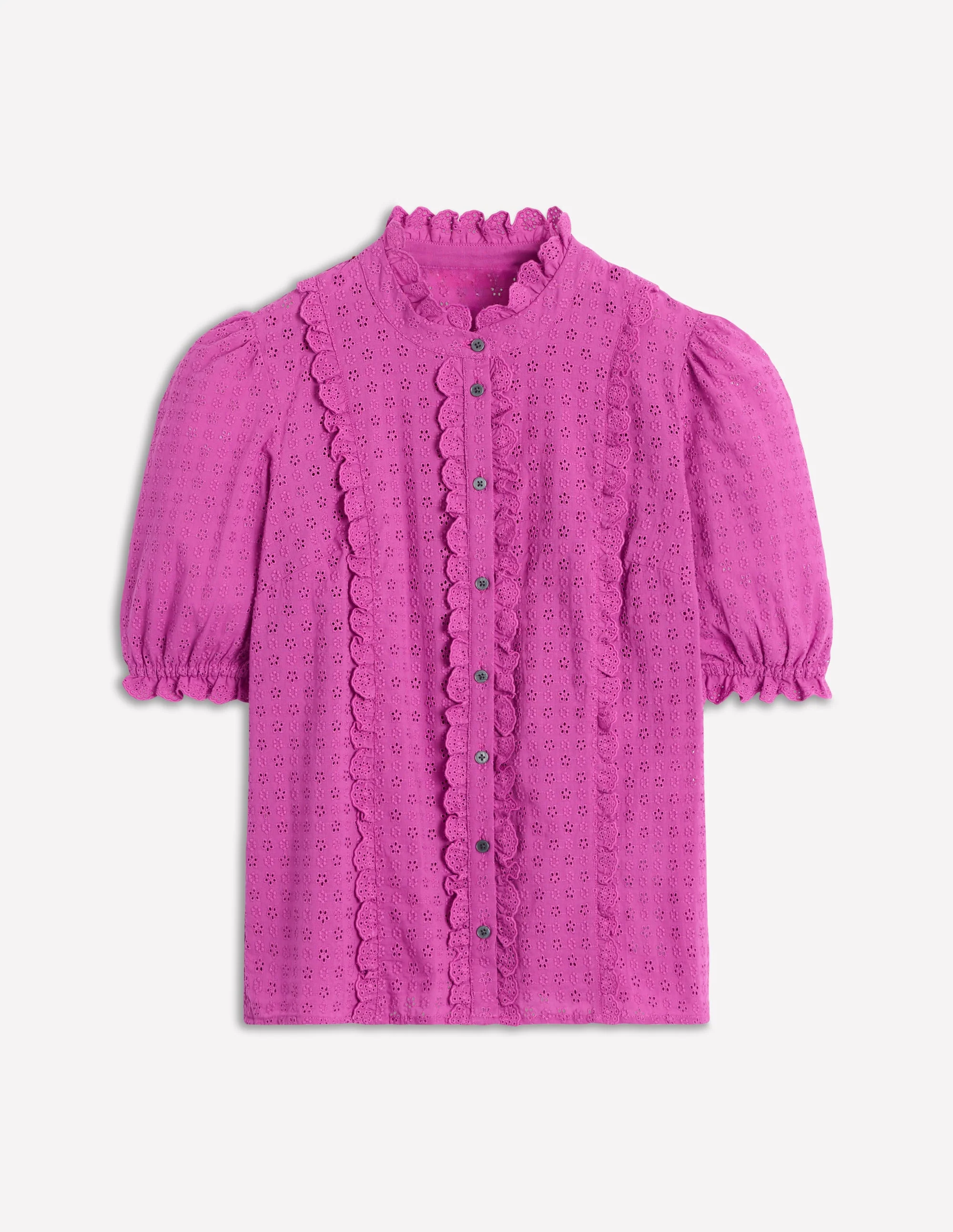 Feminine Cotton Blouse-Foxglove Purple - Image 6