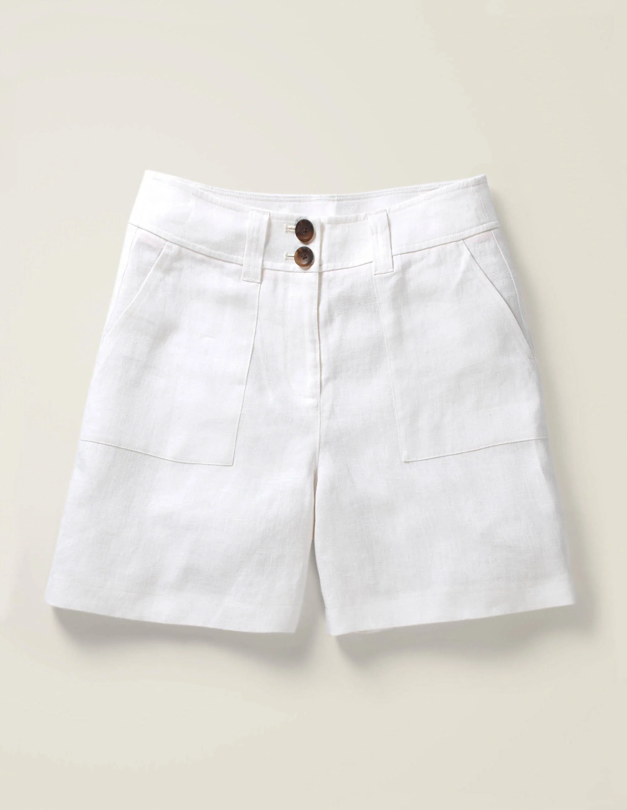 Filey Seamed Pocket Shorts-White - Image 6