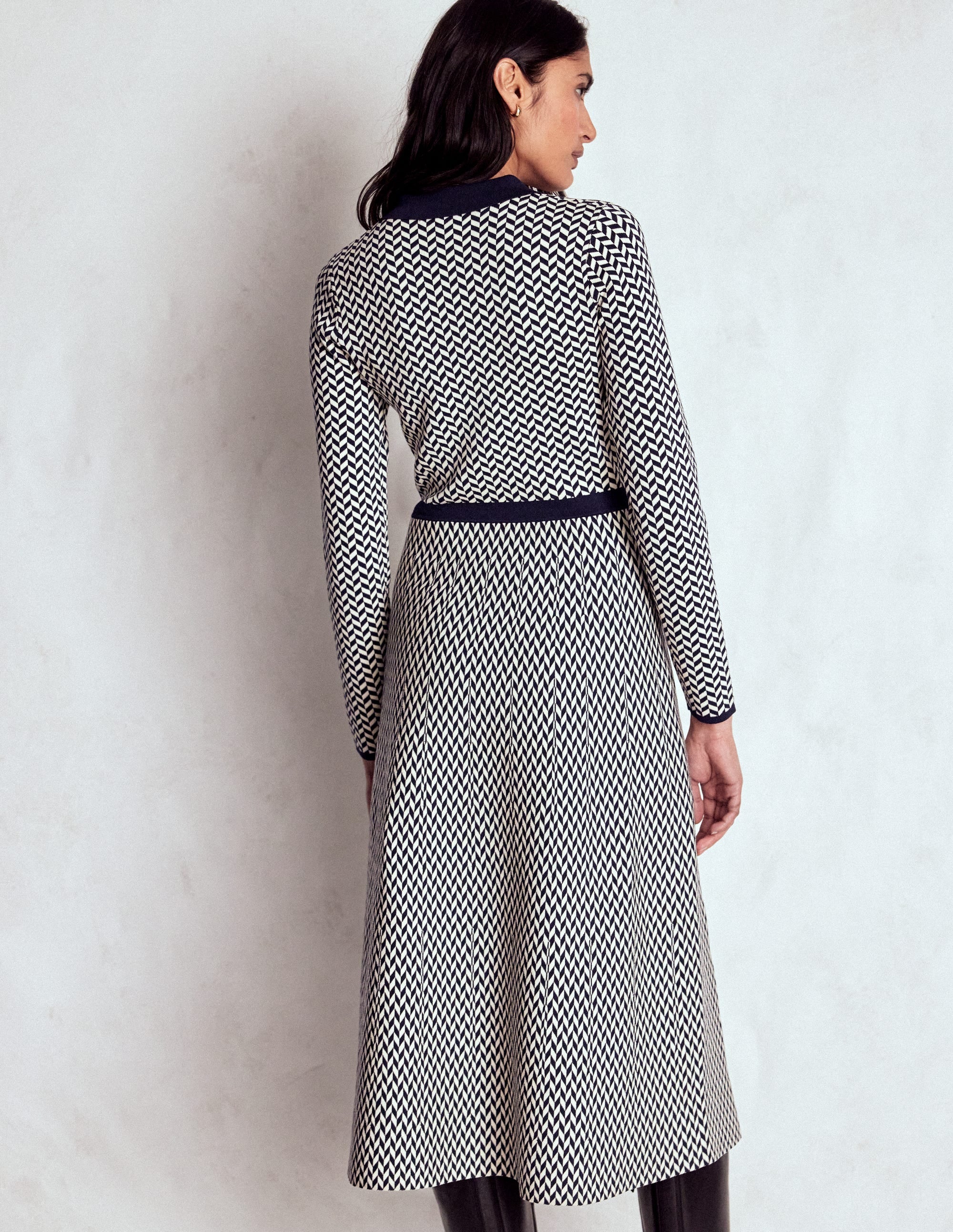 Fiona Chevron Knitted Dress-Chevron - Image 4