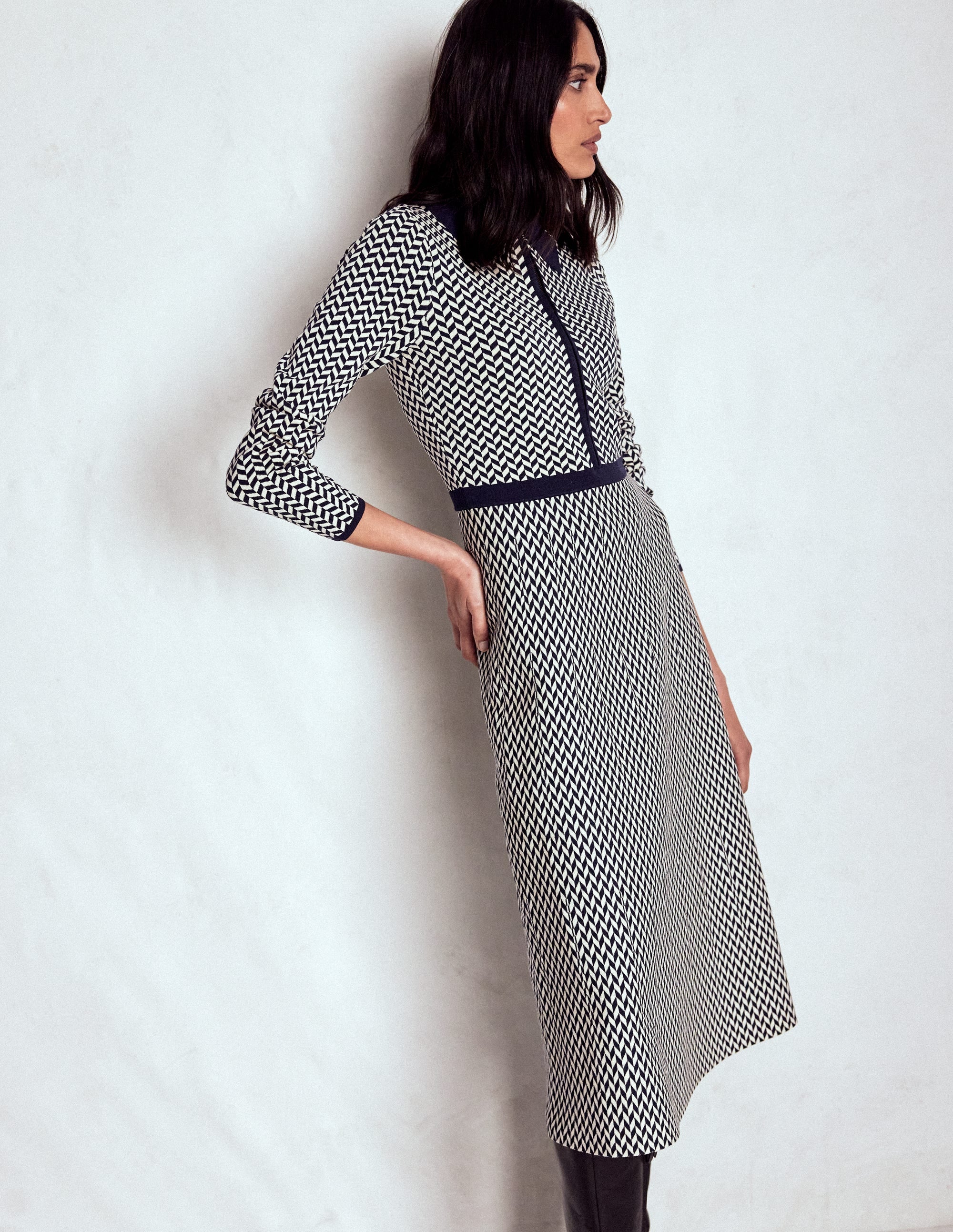 Fiona Chevron Knitted Dress-Chevron - Image 5