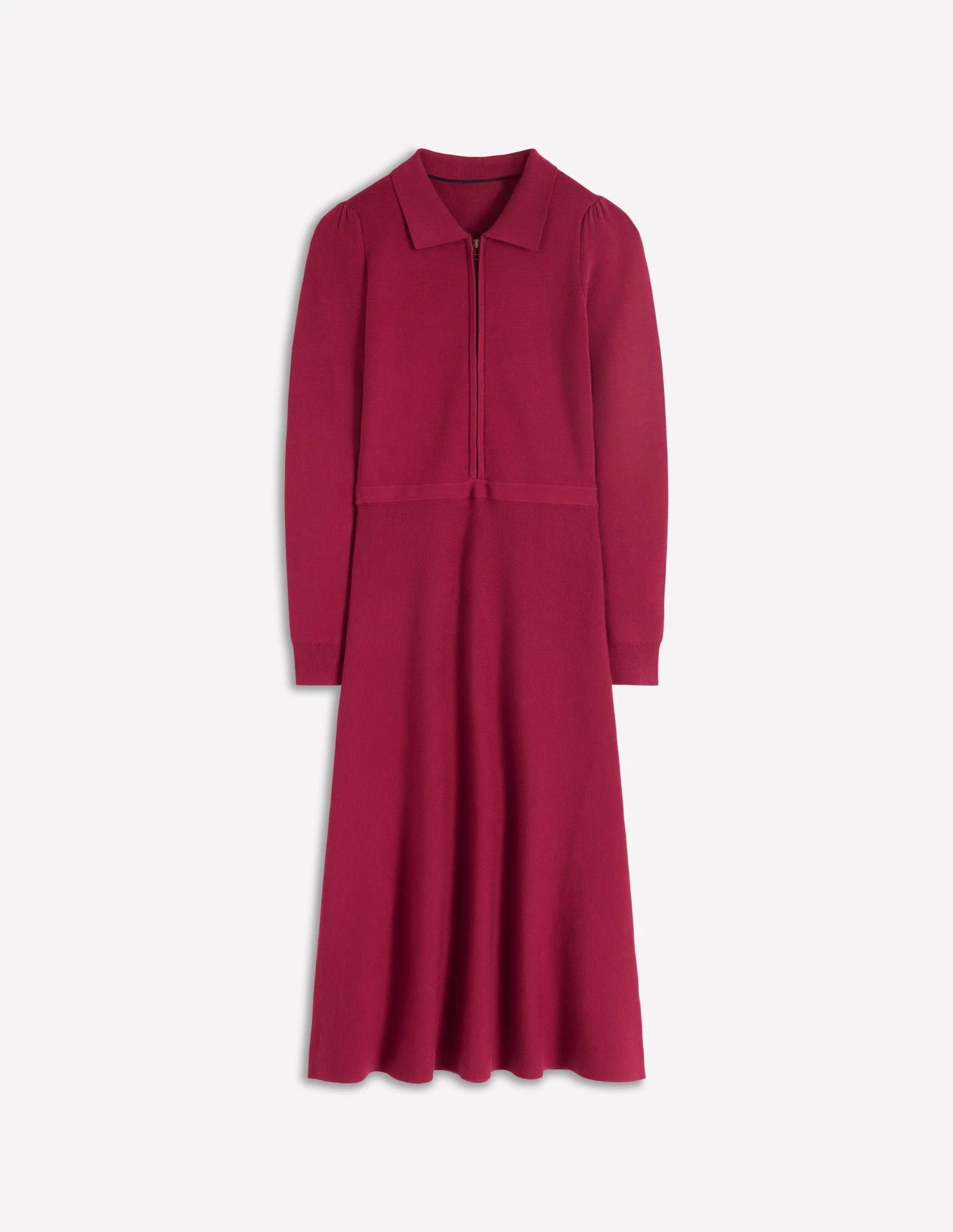 Fiona Zip Front Knitted Dress-Ruby Red - Image 7