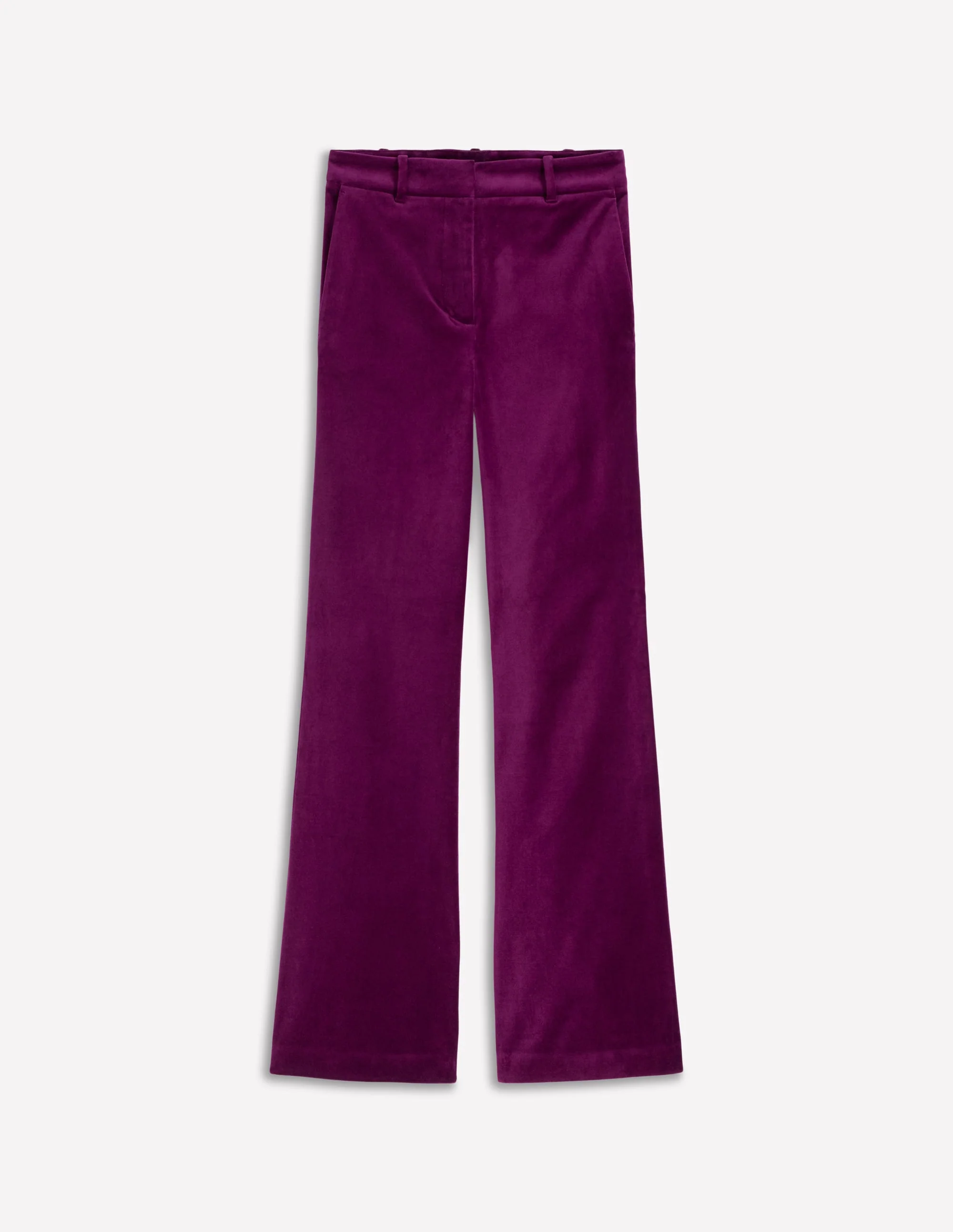 Fitted Velvet Flare Trousers-Plum Jam - Image 6