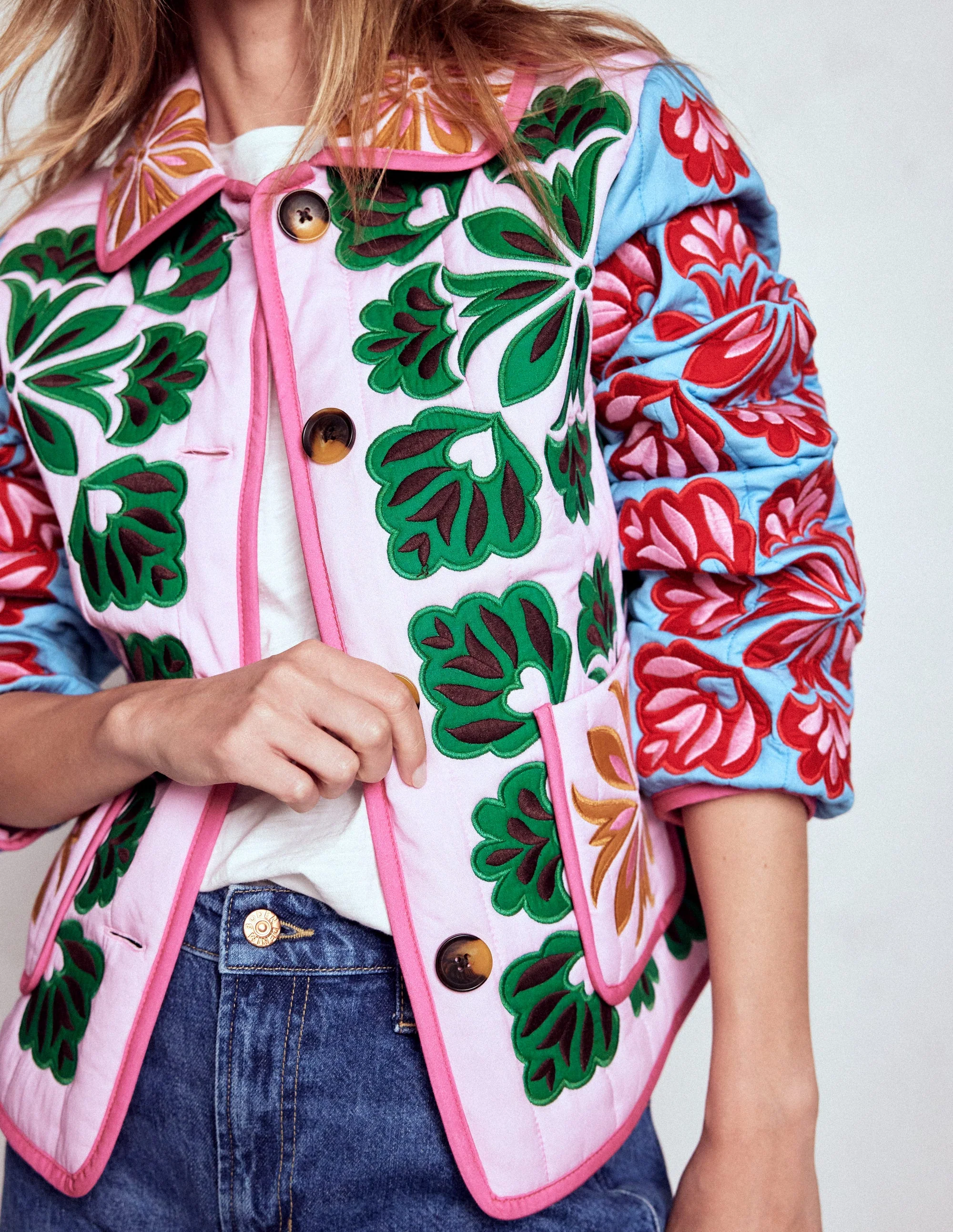Fitzrovia Embroidered Jacket-Multi Applique - Image 2