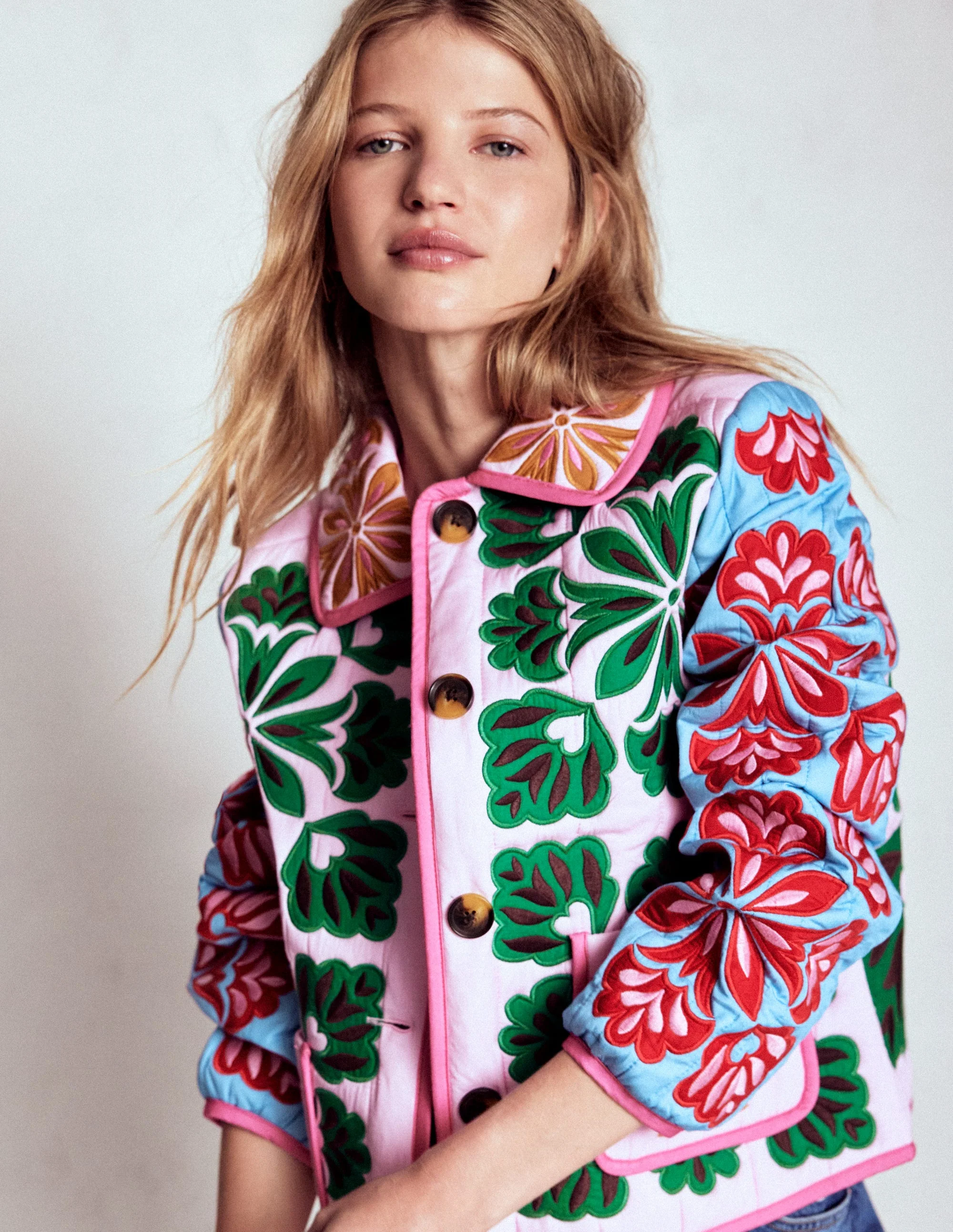Fitzrovia Embroidered Jacket-Multi Applique - Image 4