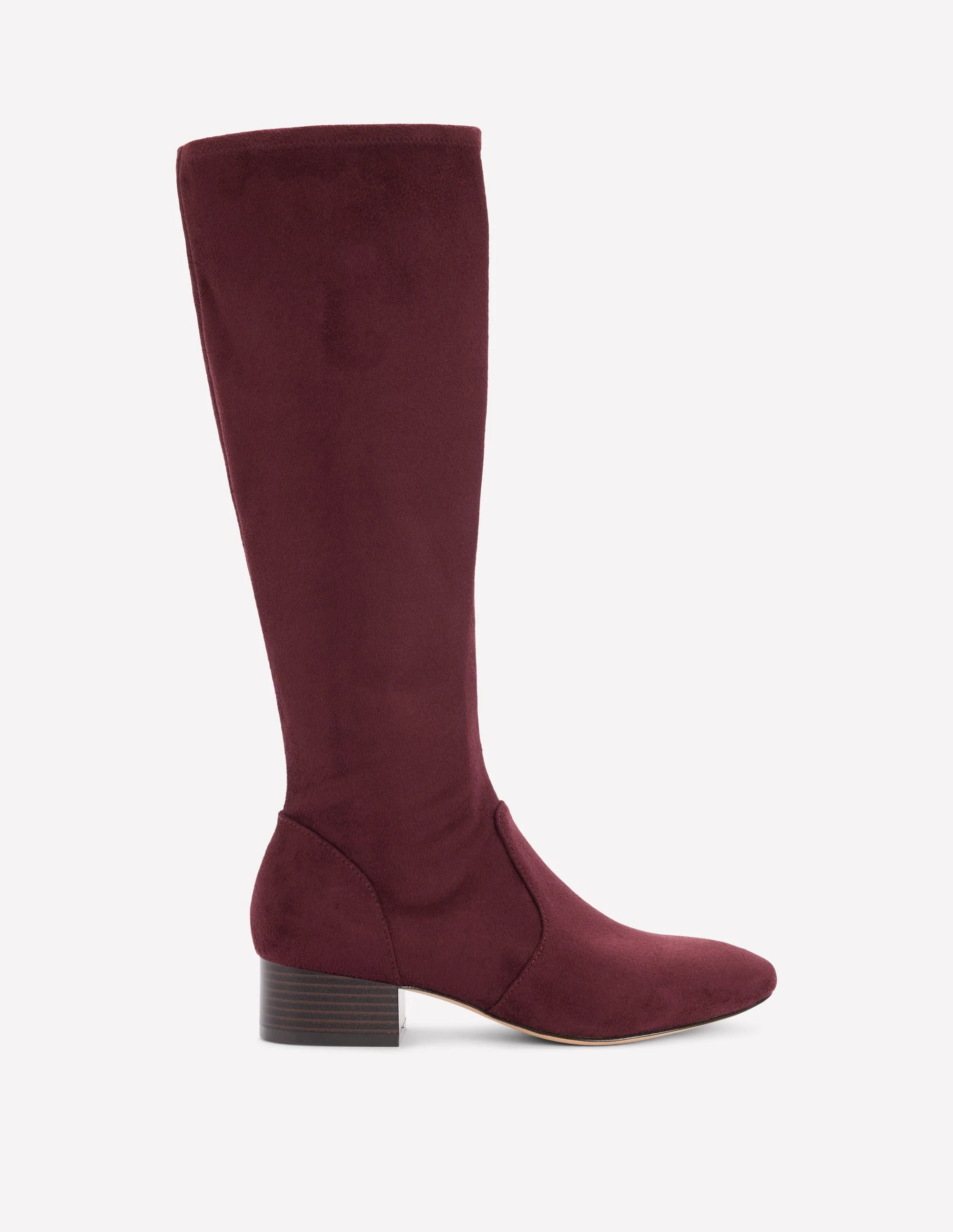 Flat Stretch Knee Boots-Chestnut