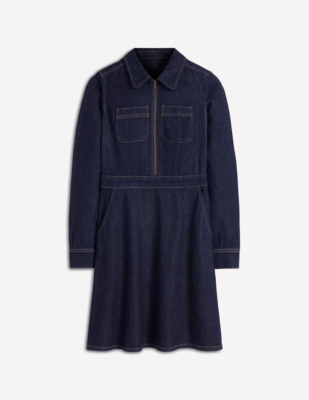 Flippy Denim Shirt Dress-Indigo Denim - Image 5