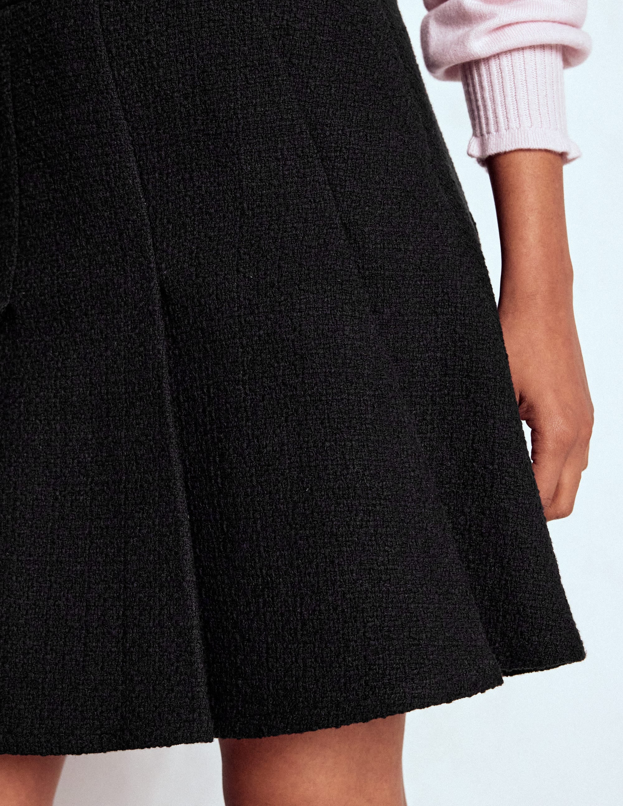 Flippy Textured Skirt-Black - Image 2