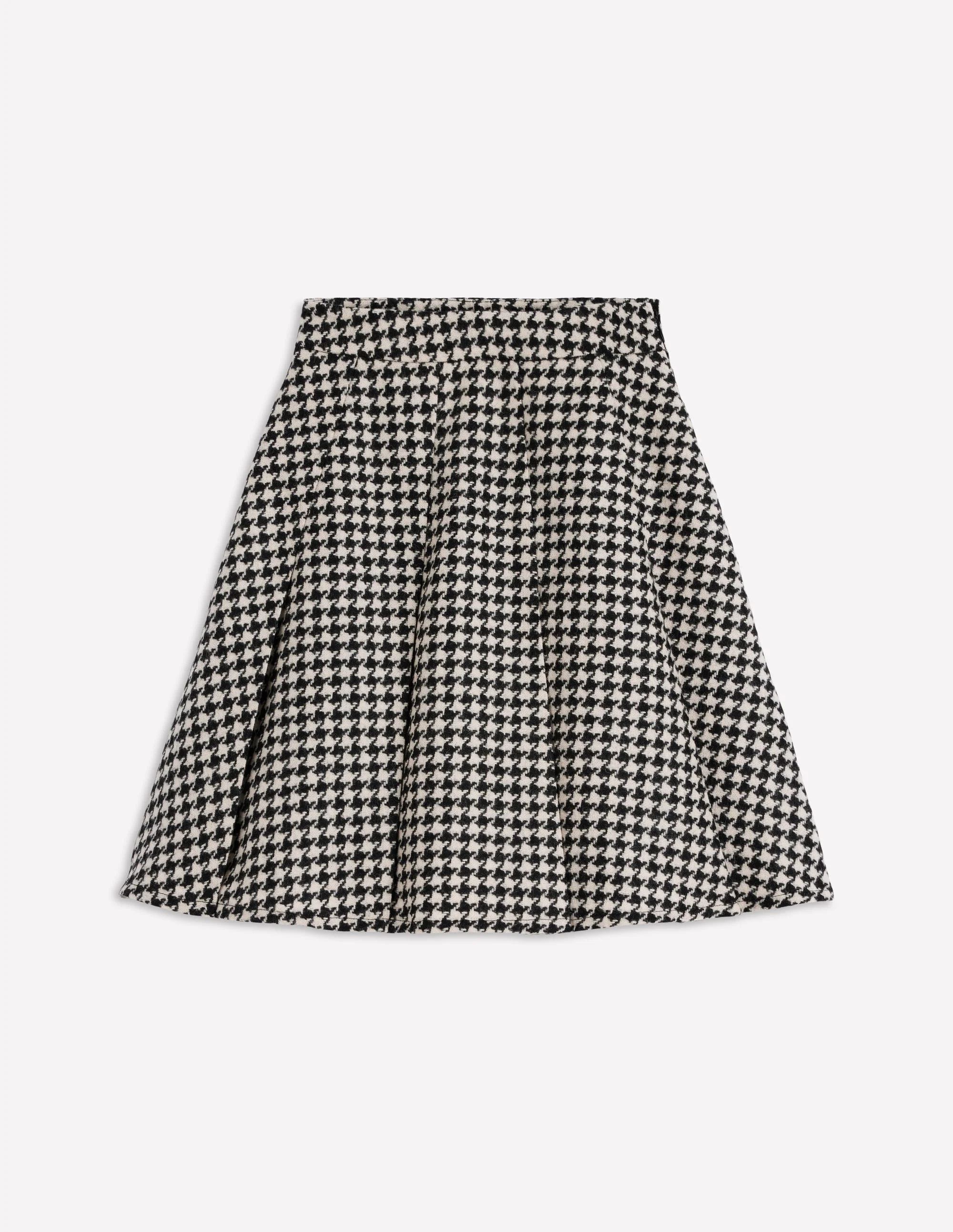 Flippy Wool Skirt-Black Dogstooth - Image 6
