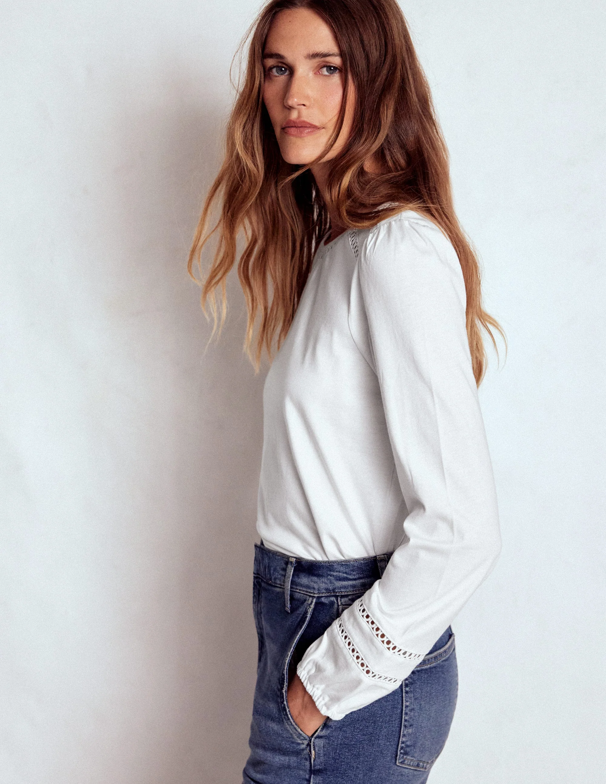 Flo Trim Detail Top-White - Image 2