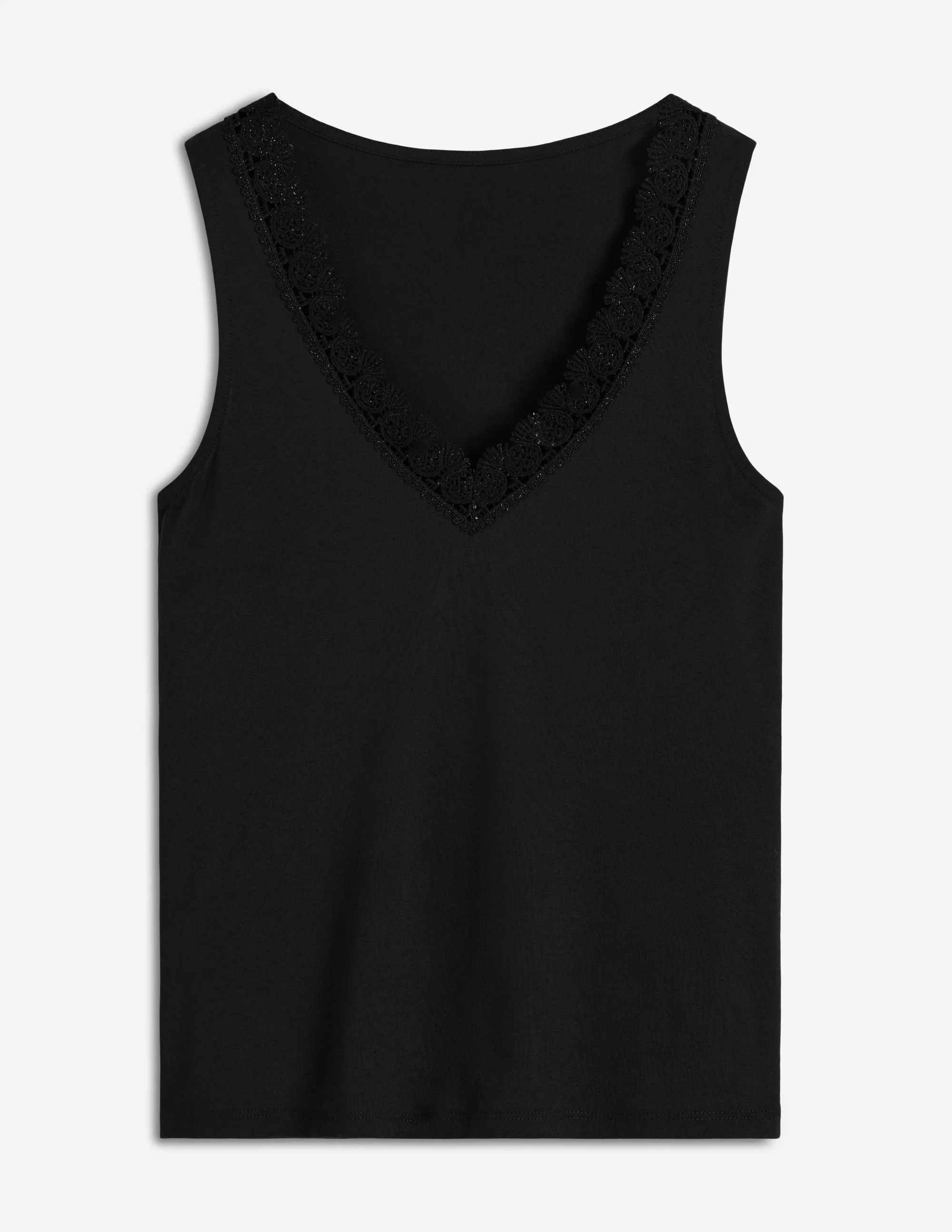 Flora Lace Trim Supersoft Vest-Black Beauty - Image 5