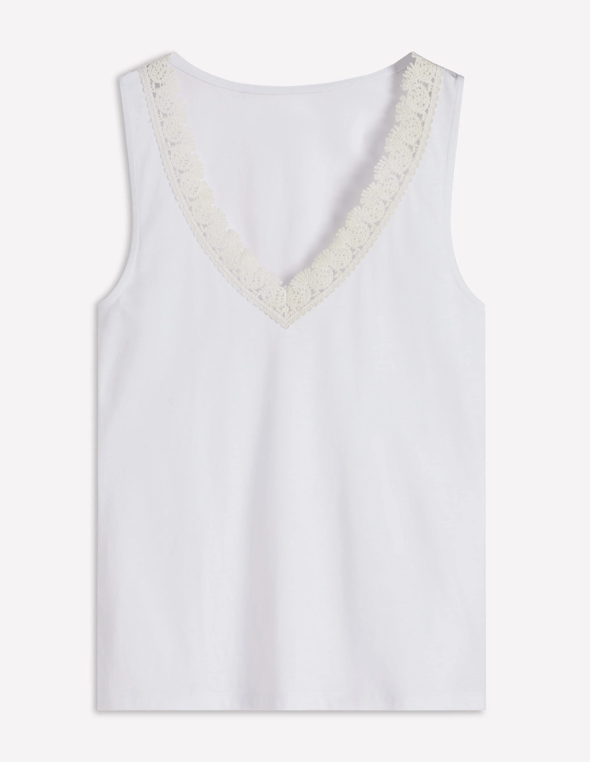 Flora Lace Trim Supersoft Vest-Brilliant White - Image 5