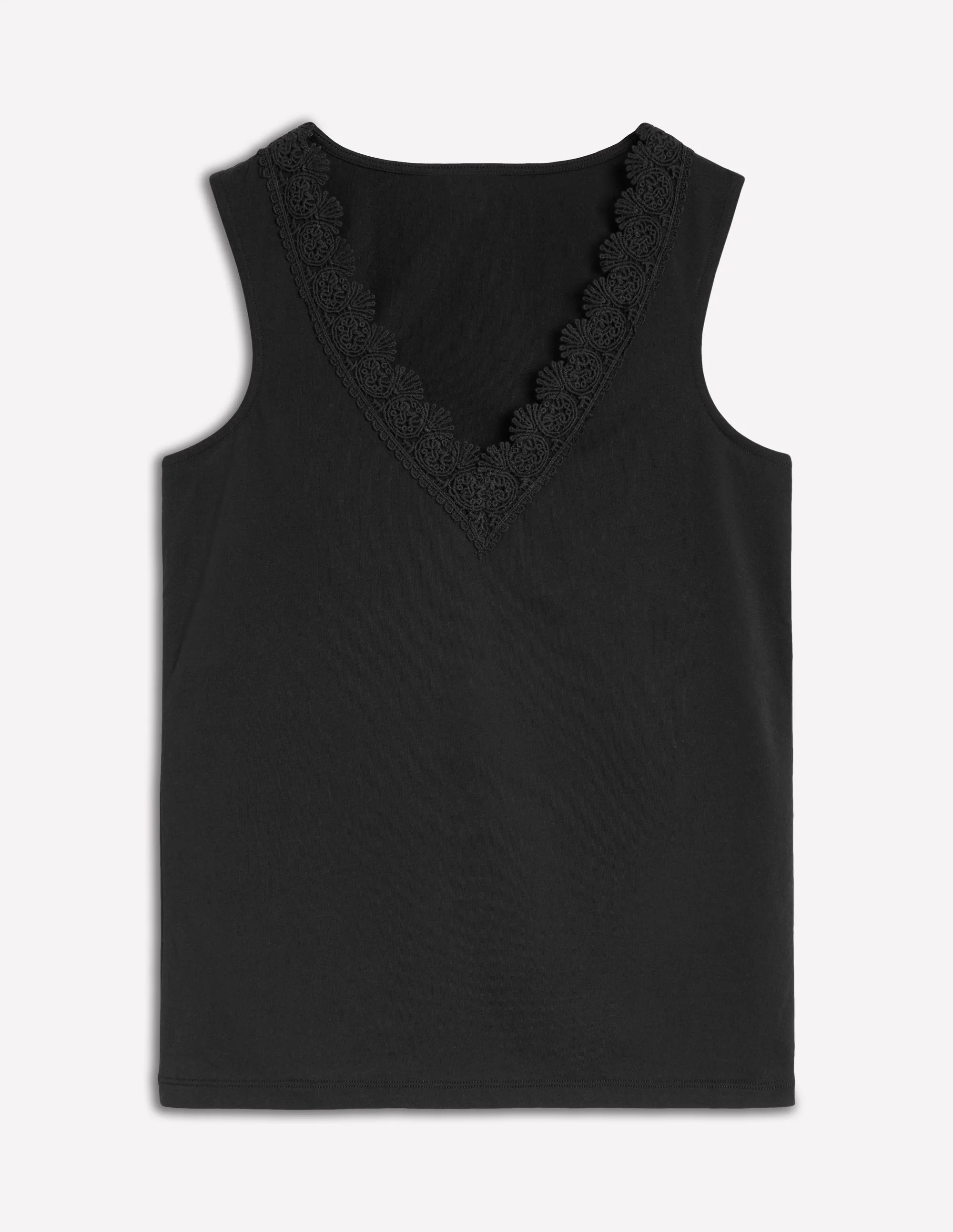 Flora Lace Trim Vest-Black - Image 5