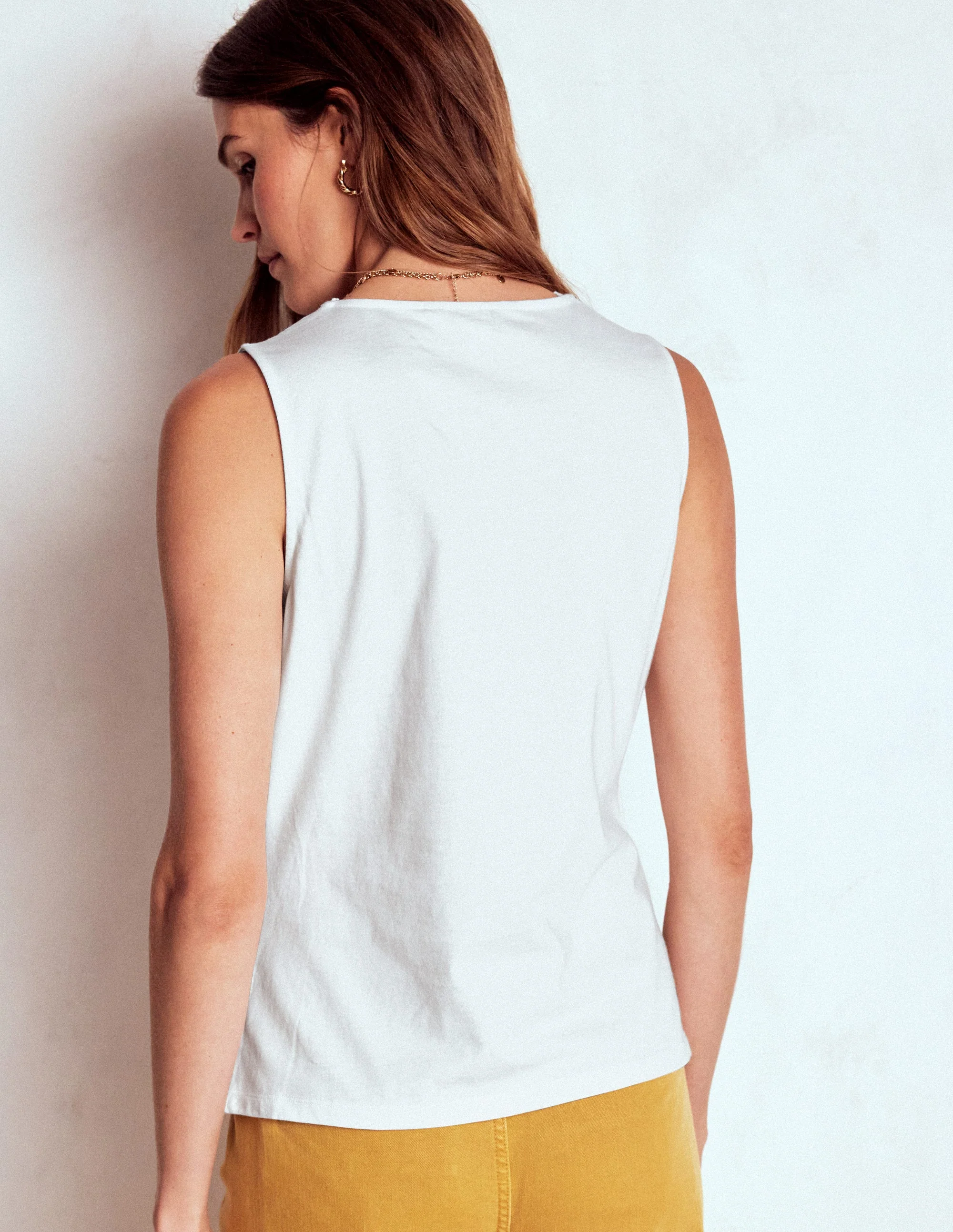 Flora Lace Trim Vest-White - Image 3