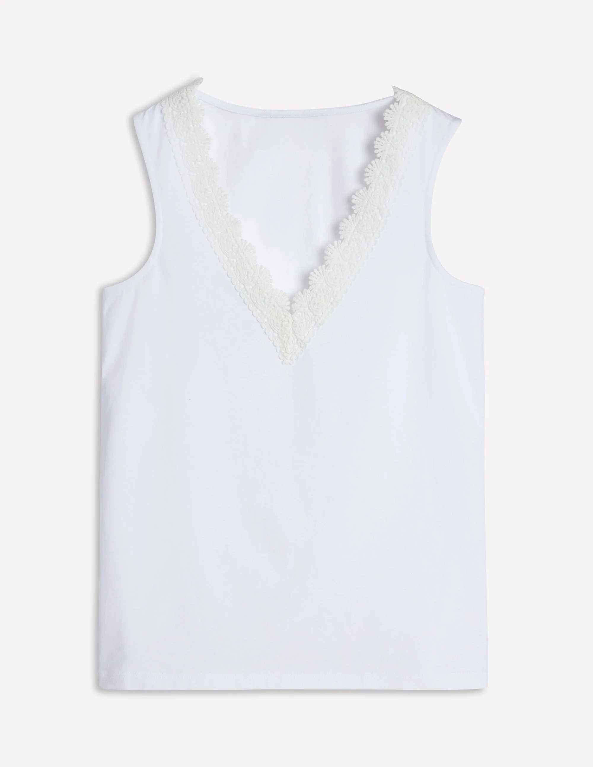 Flora Lace Trim Vest-White - Image 5