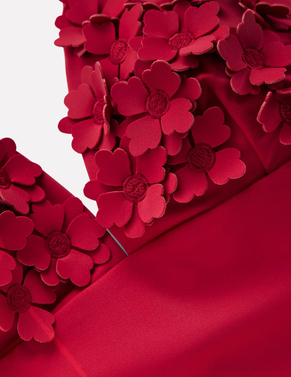 Flower Appliqué Swimsuit-Merida Red, Applique - Image 6