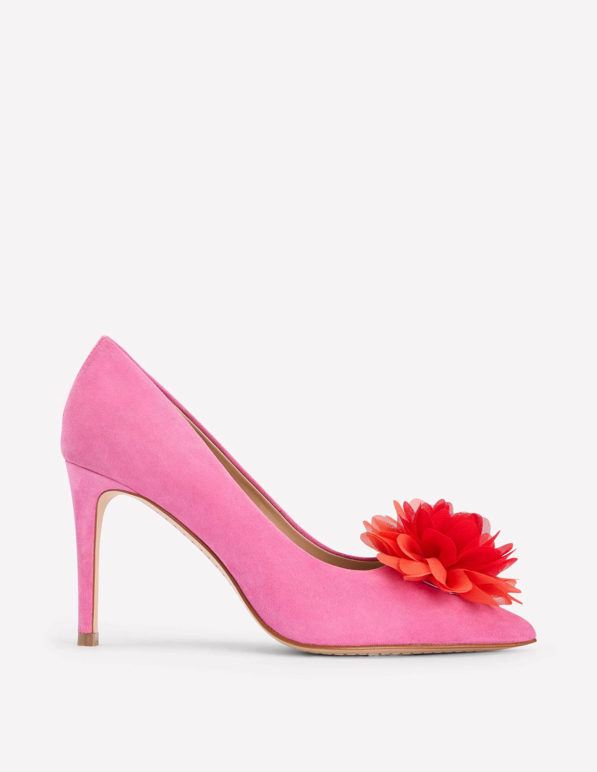 Flower Point Heels-Hot Pink