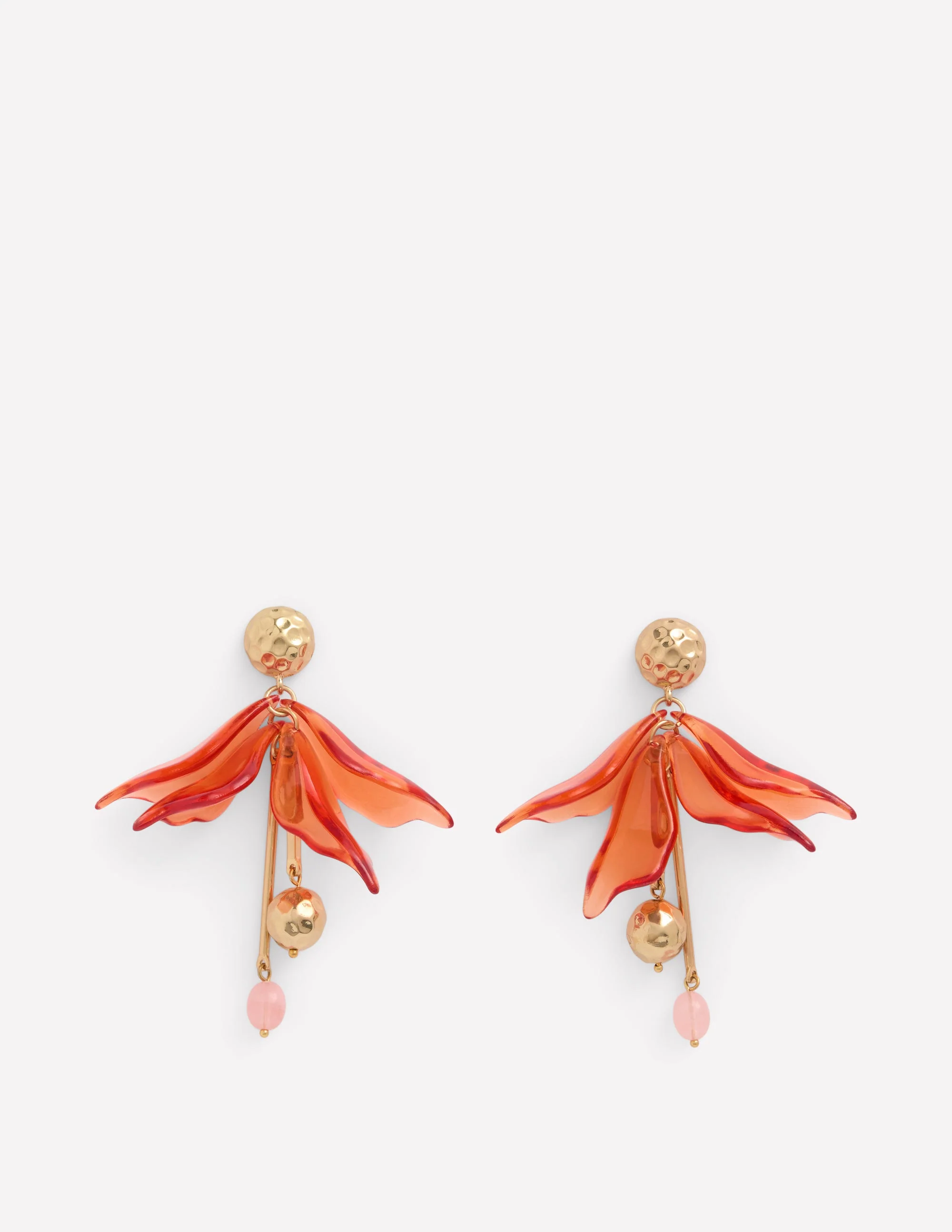 Flower Resin Earrings-Orange