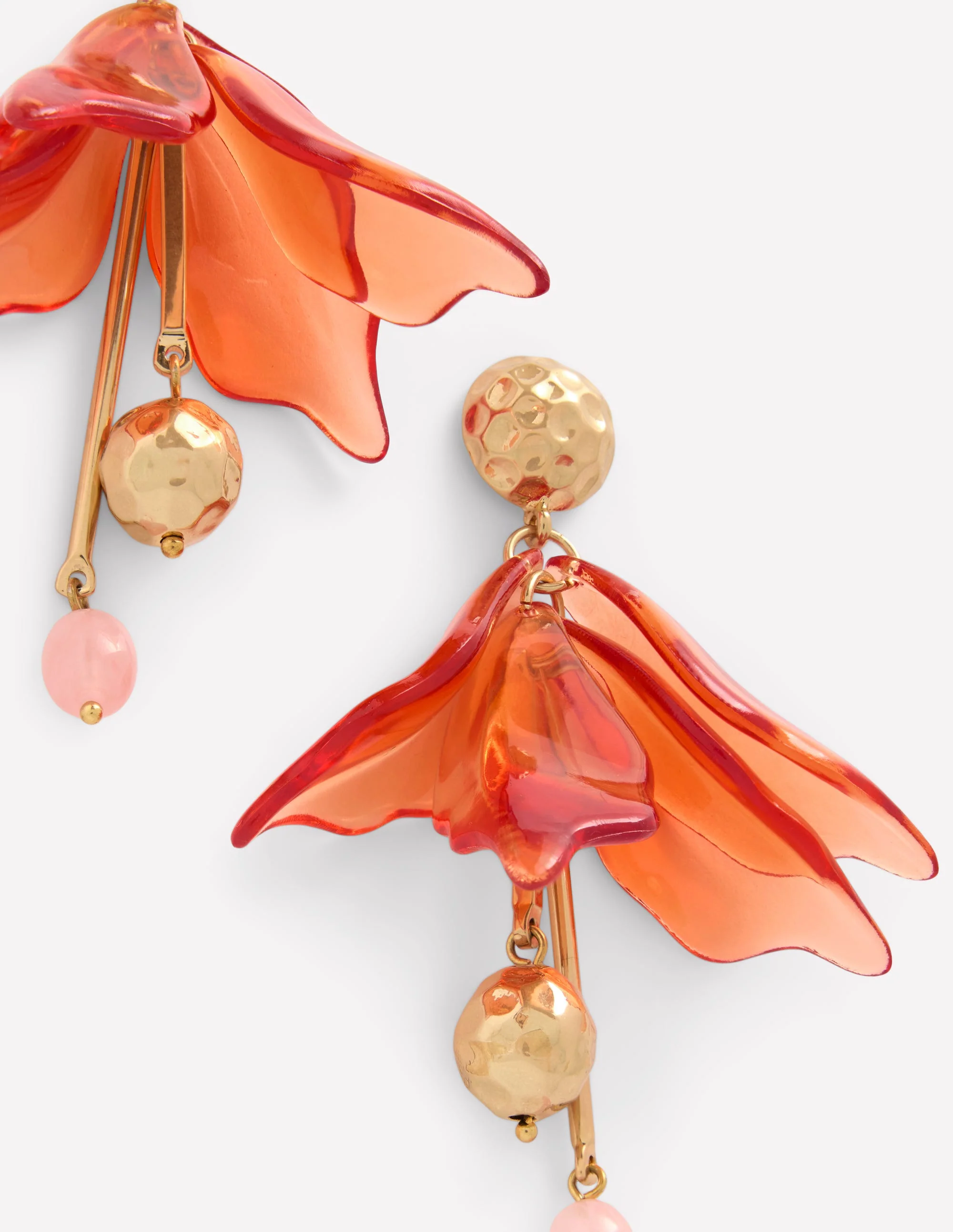 Flower Resin Earrings-Orange - Image 3