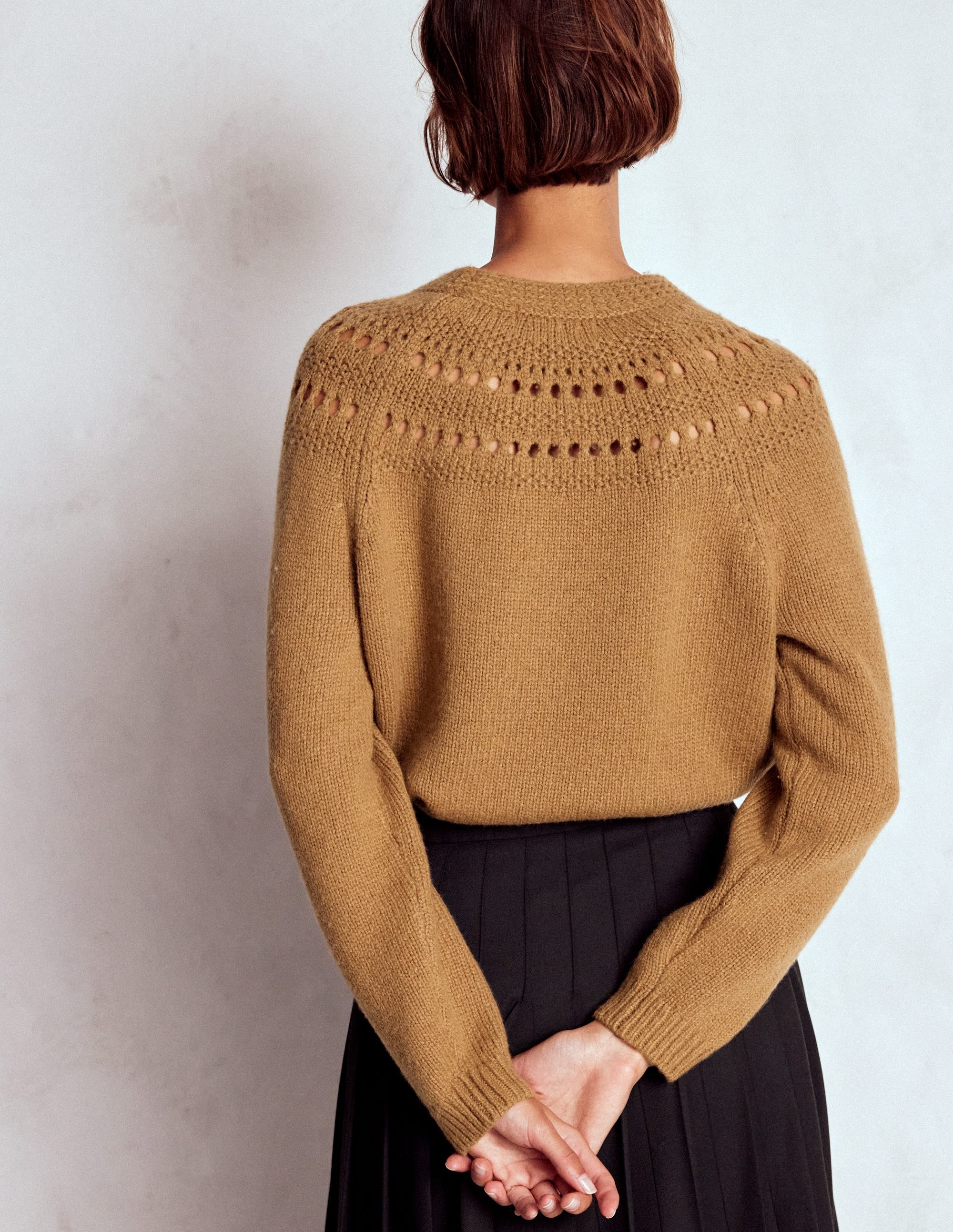 Fluffy Chunky Jumper-Camel Melange - Image 3