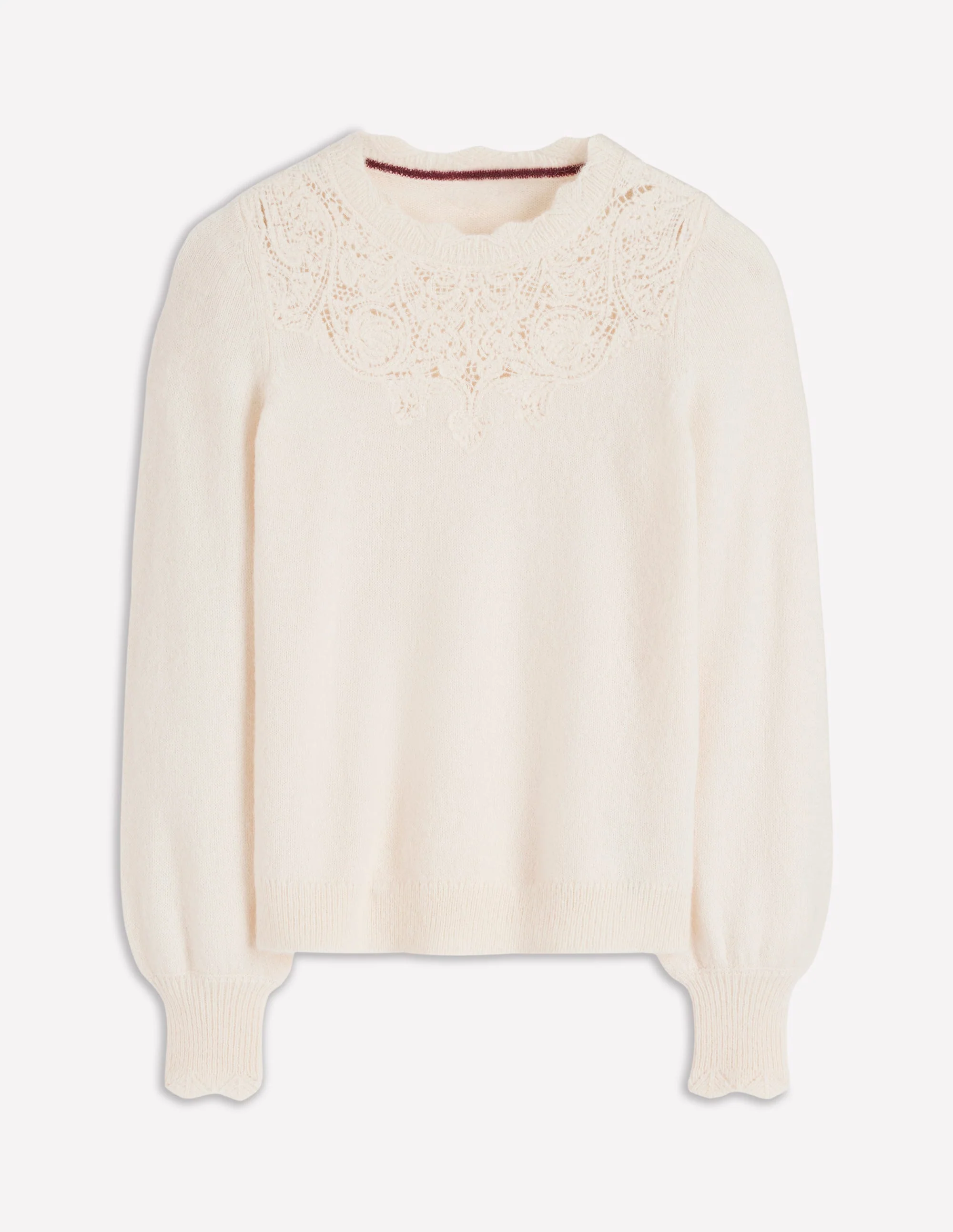 Fluffy Embroidered Jumper-Almond Milk - Image 7