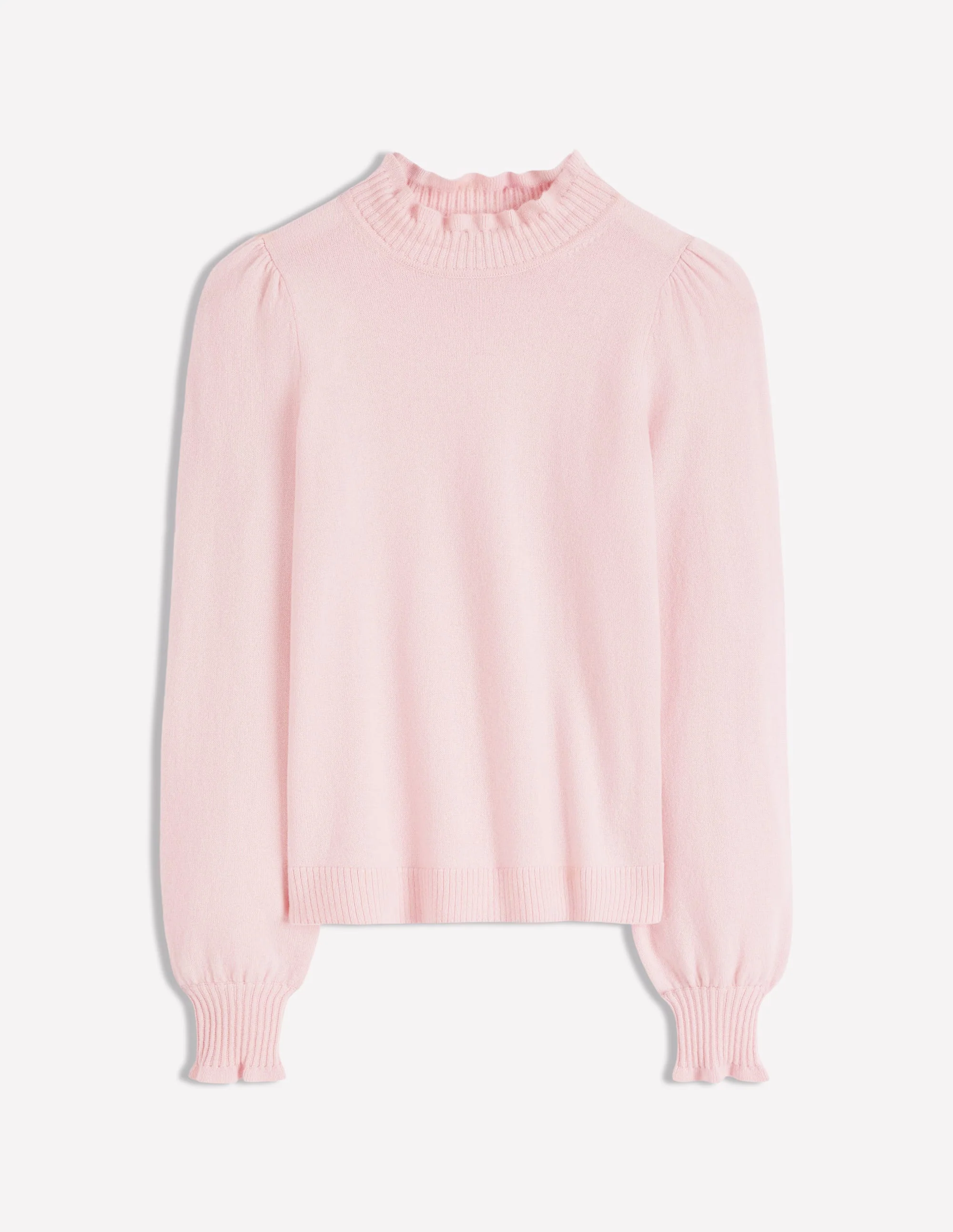 Frill Trim Cashmere Jumper-Chalk Pink - Image 6