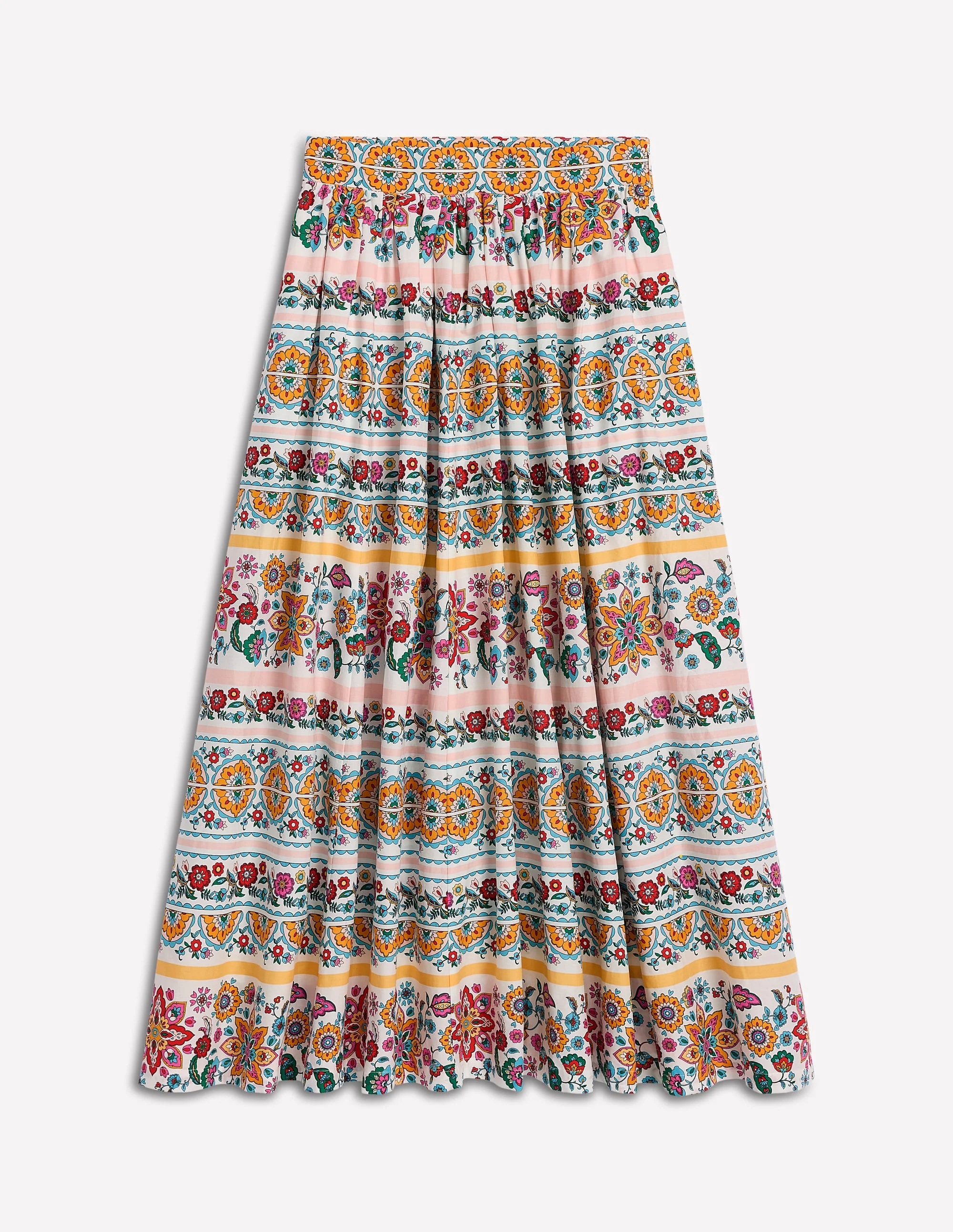 Full Poplin Maxi Skirt-Ivory, Botanical Sprig - Image 5