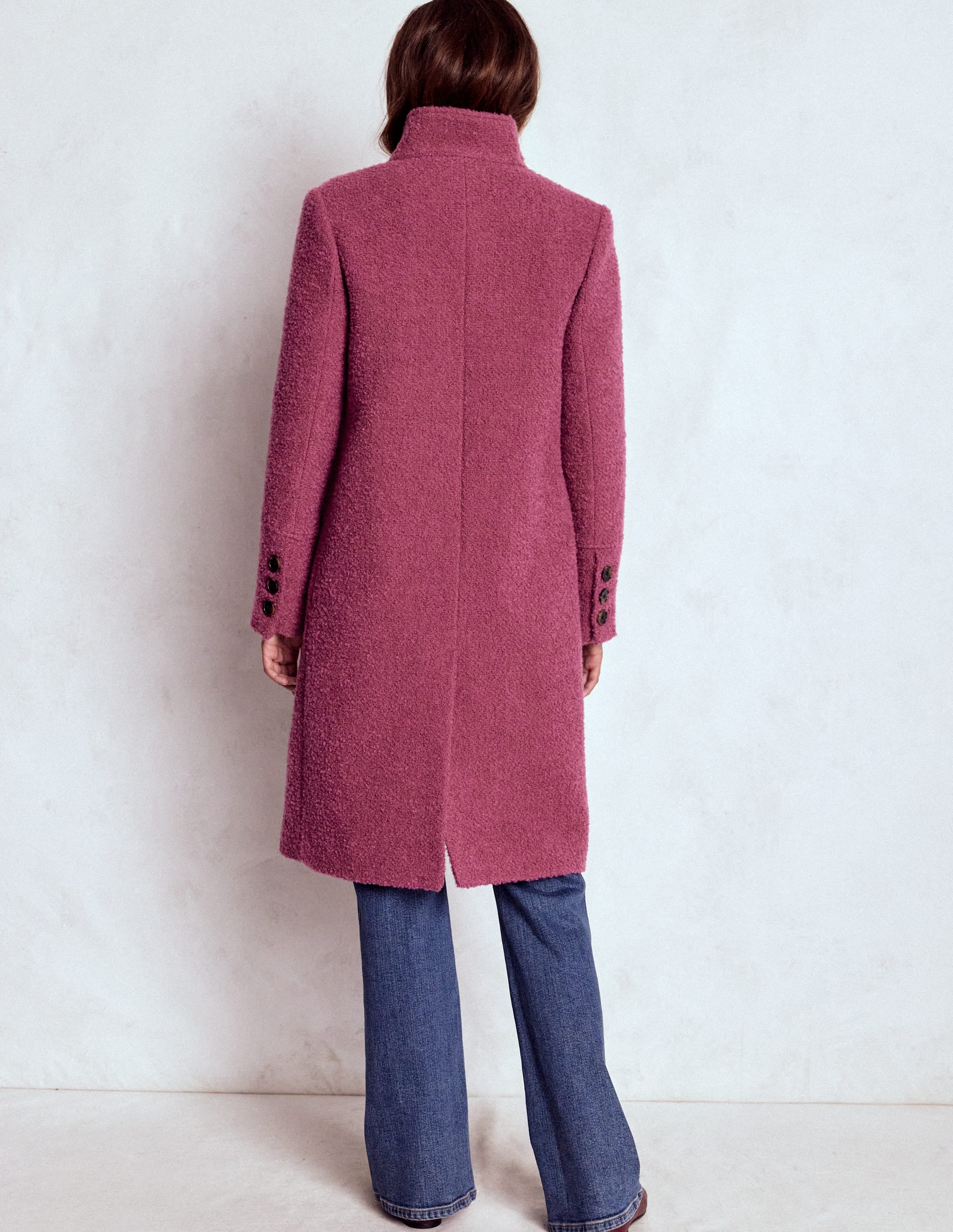 Funnel Neck Coat-Pink Heather - Image 3