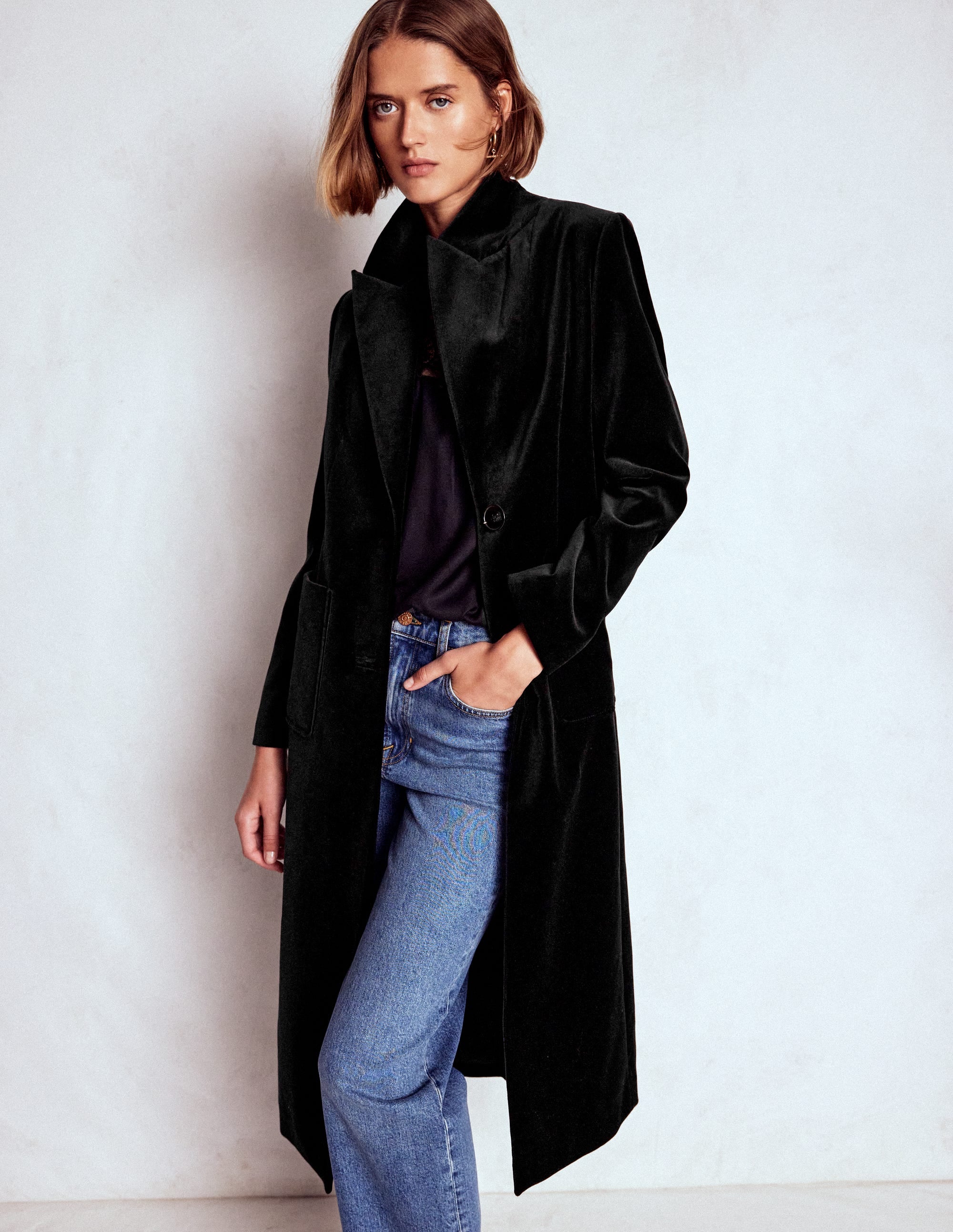 Fur Tipped Coat-Black - Image 5